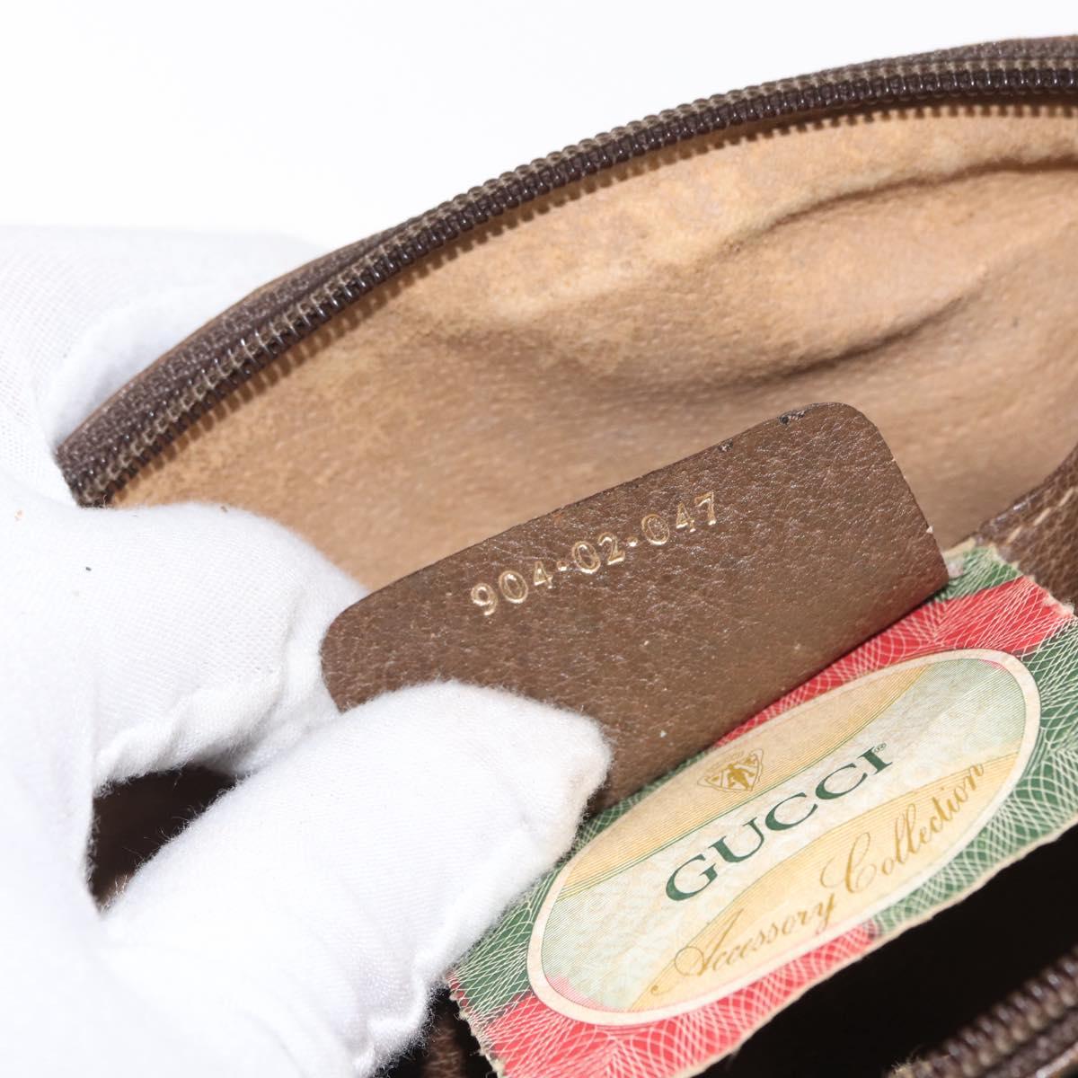 GUCCI GG Supreme Web Sherry Line Bag PVC Beige Gold 904 02 047 Auth ka1026