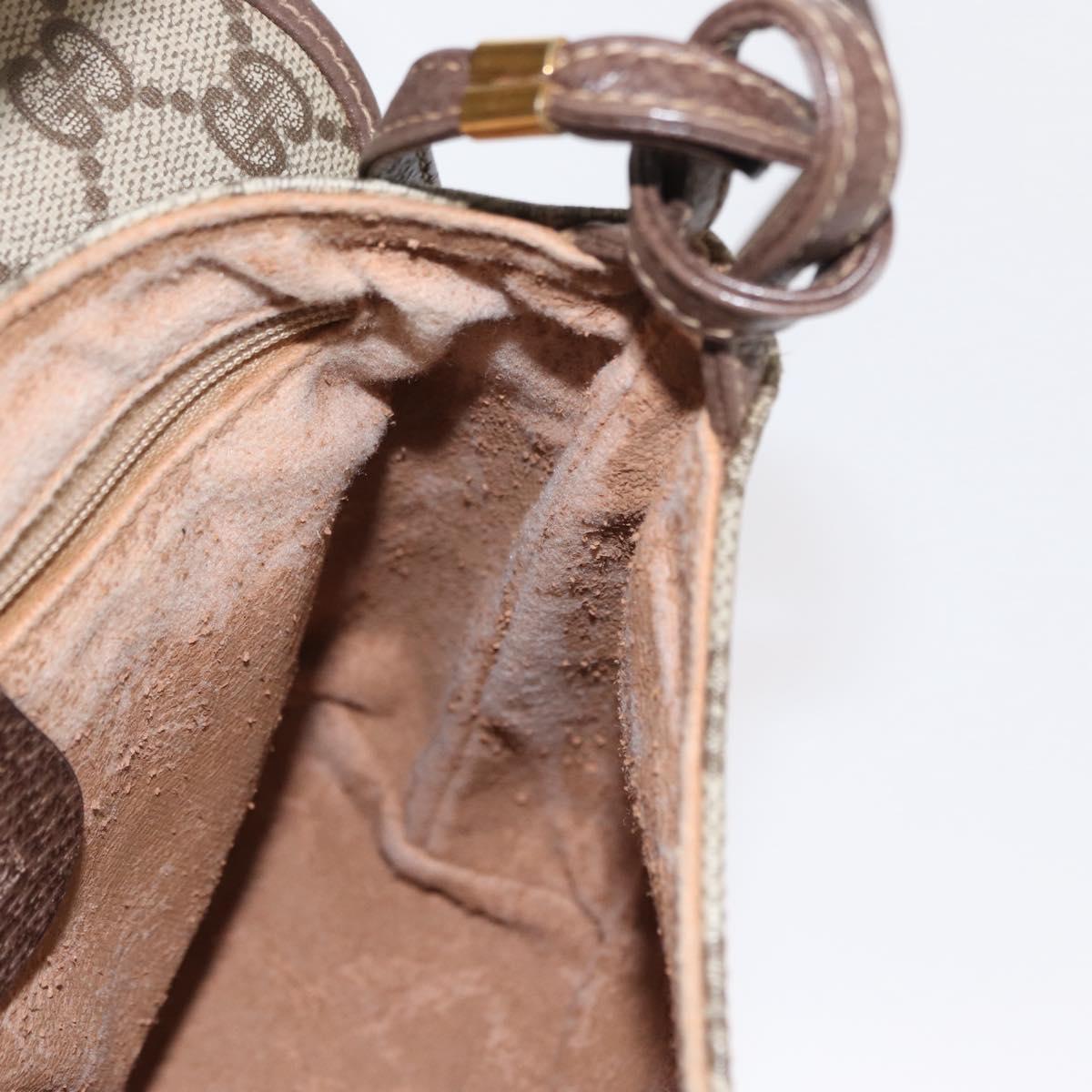 GUCCI GG Supreme Shoulder Bag PVC Beige Gold 007 115 6087 Auth ka1027