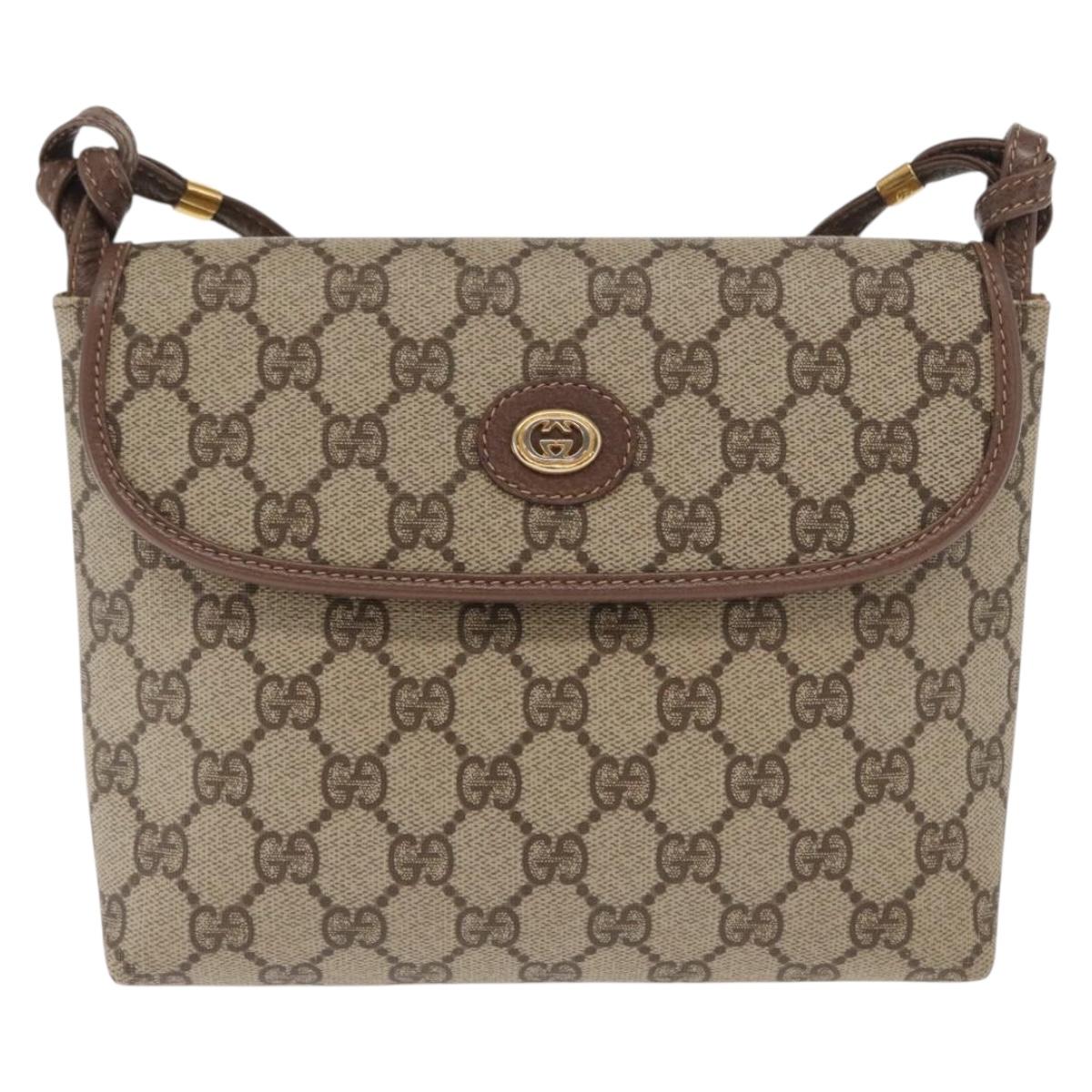 GUCCI GG Supreme Shoulder Bag PVC Beige Gold 007 115 6087 Auth ka1027