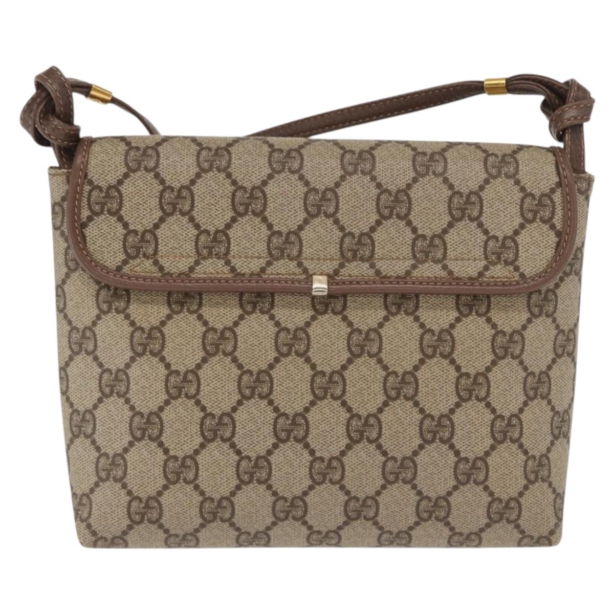 GUCCI GG Supreme Shoulder Bag PVC Beige Gold 007 115 6087 Auth ka1027