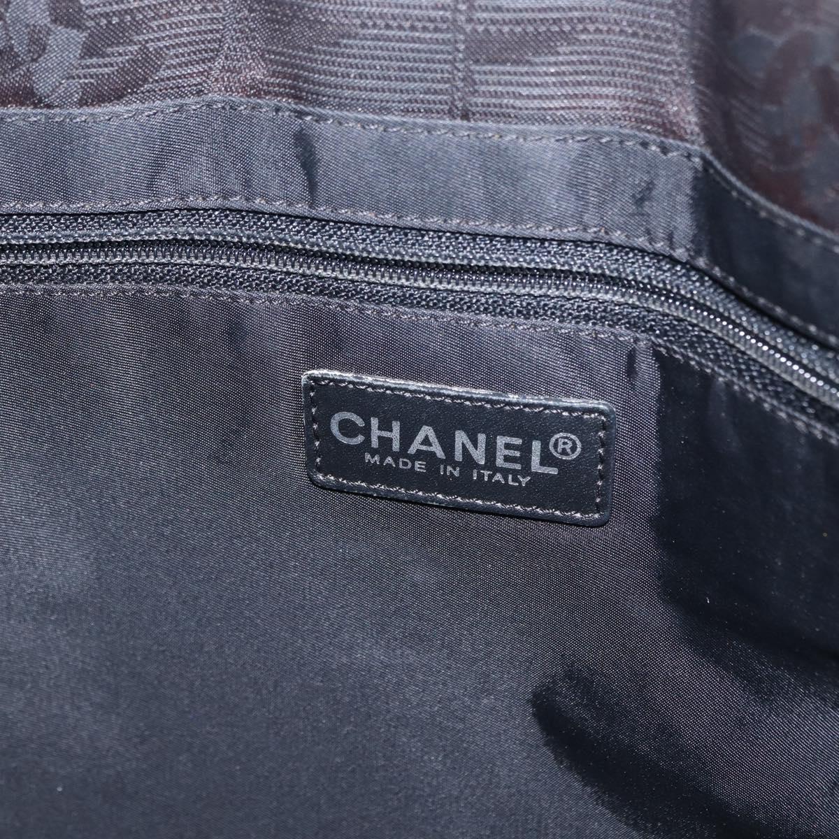 CHANEL New Travel Line Tote Bag Nylon Black CC Auth ka103