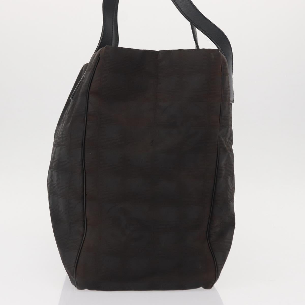 CHANEL New Travel Line Tote Bag Nylon Black CC Auth ka103