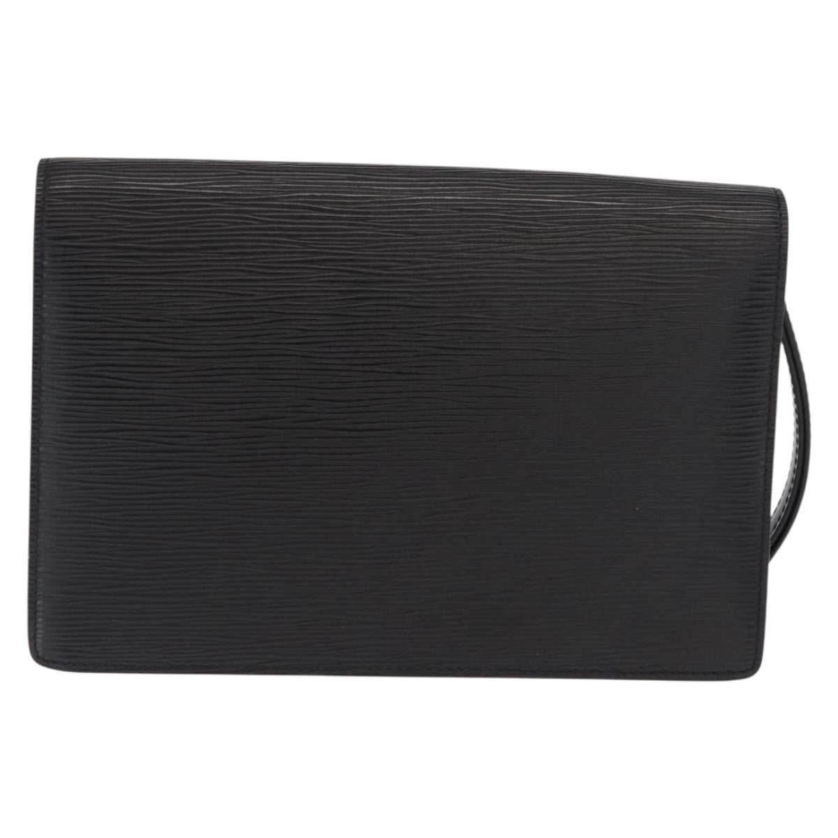 LOUIS VUITTON Epi Serie Dragonne Clutch Bag Black Noir M52612 LV Auth ka1030