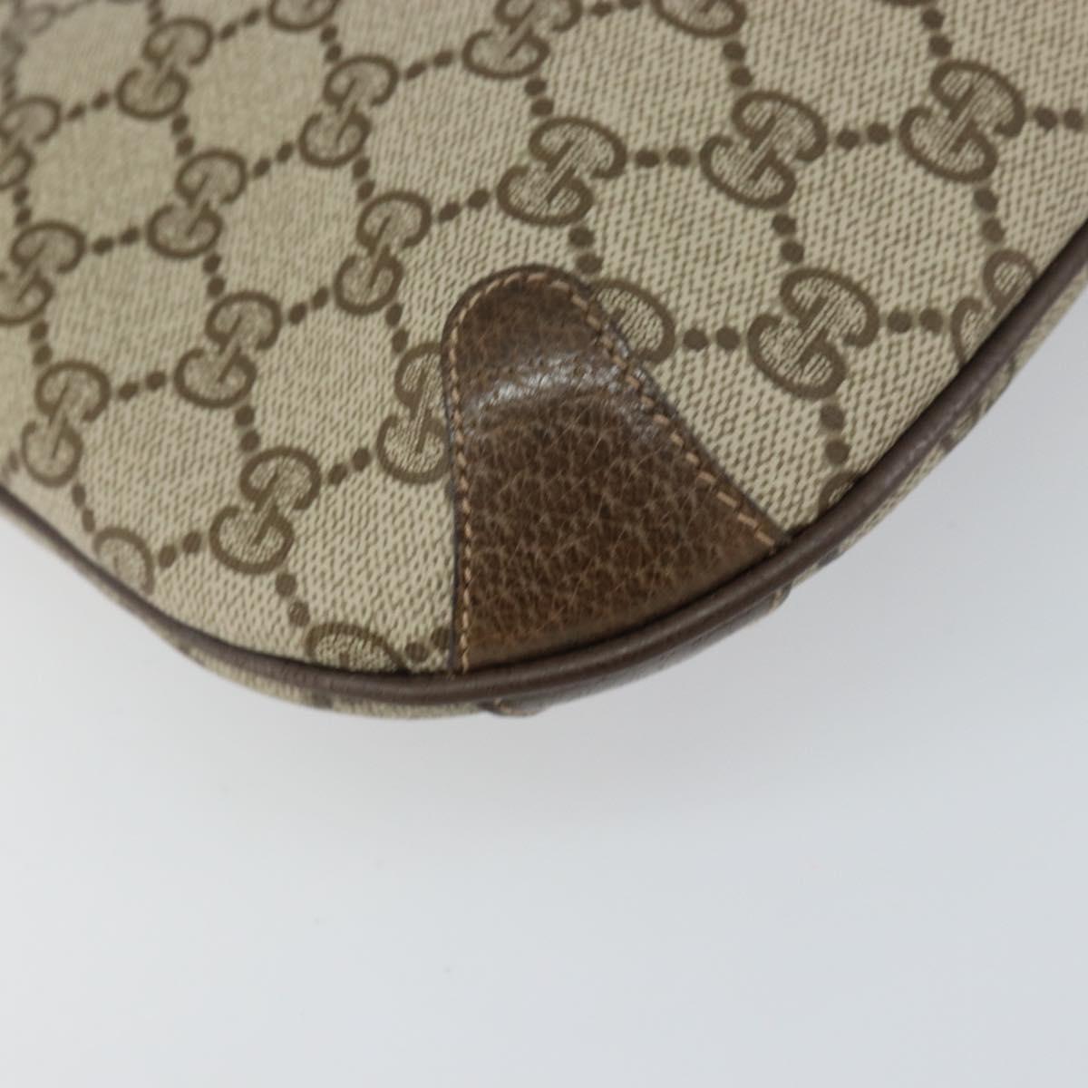 GUCCI GG Supreme Web Sherry Line Bag PVC Beige Gold 904 02 026 Auth ka1036