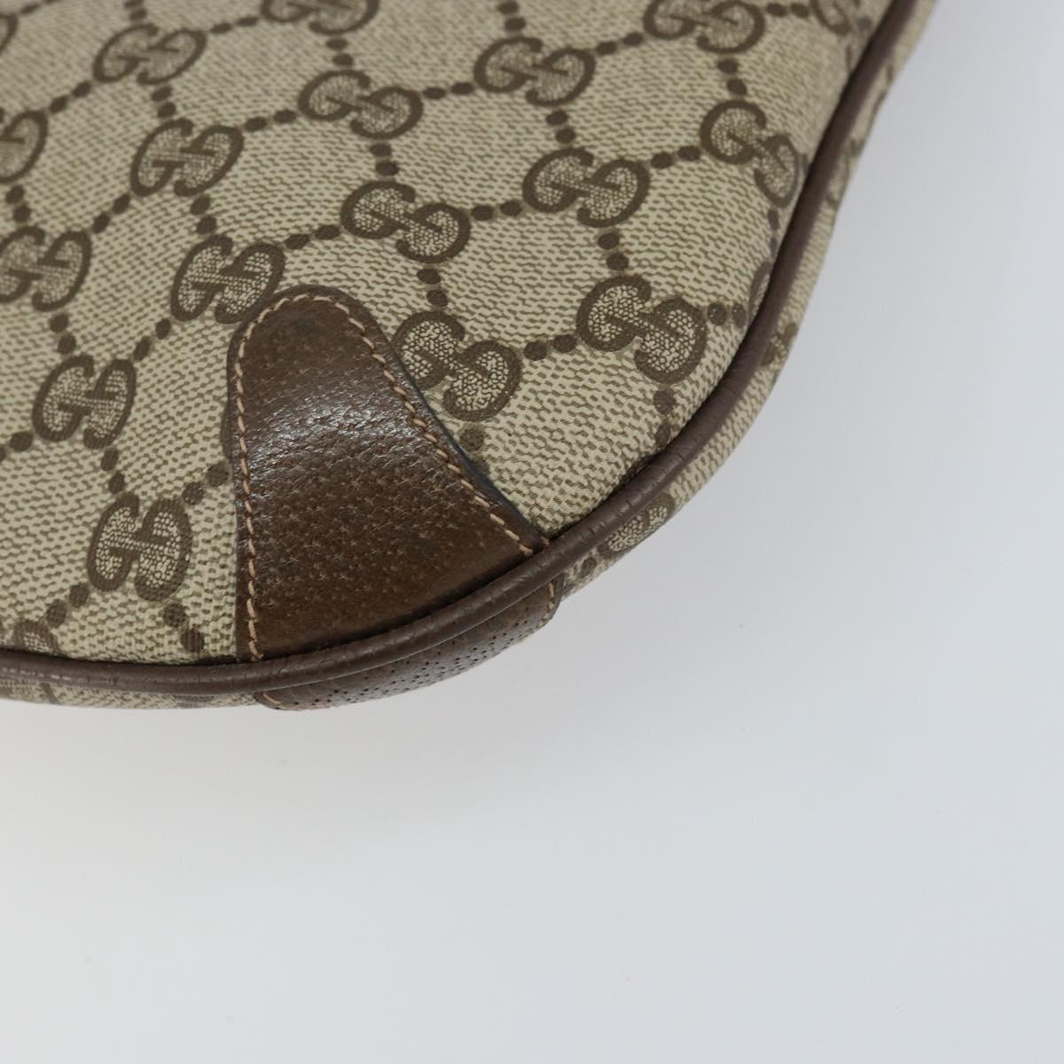 GUCCI GG Supreme Web Sherry Line Bag PVC Beige Gold 904 02 026 Auth ka1036