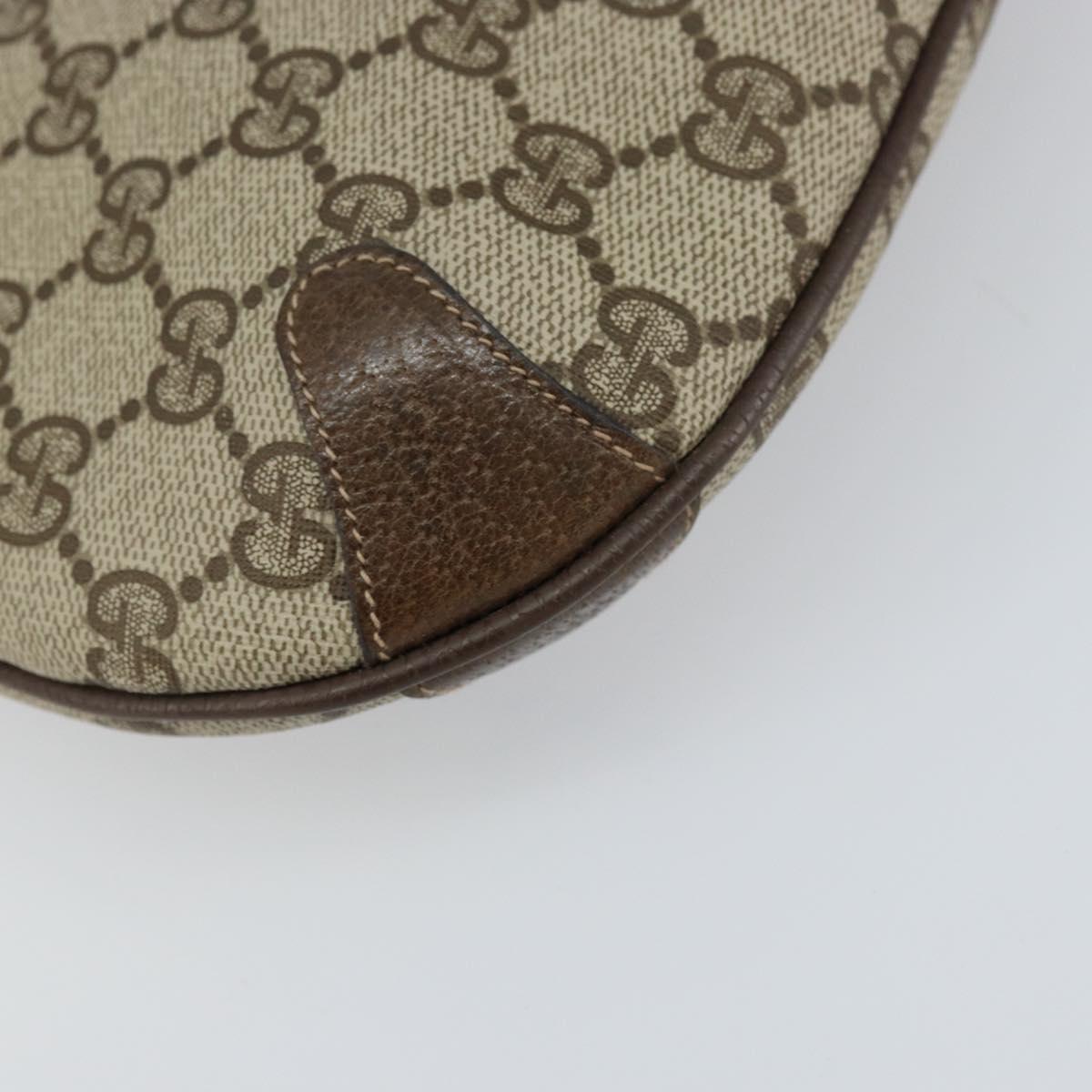 GUCCI GG Supreme Web Sherry Line Bag PVC Beige Gold 904 02 026 Auth ka1036