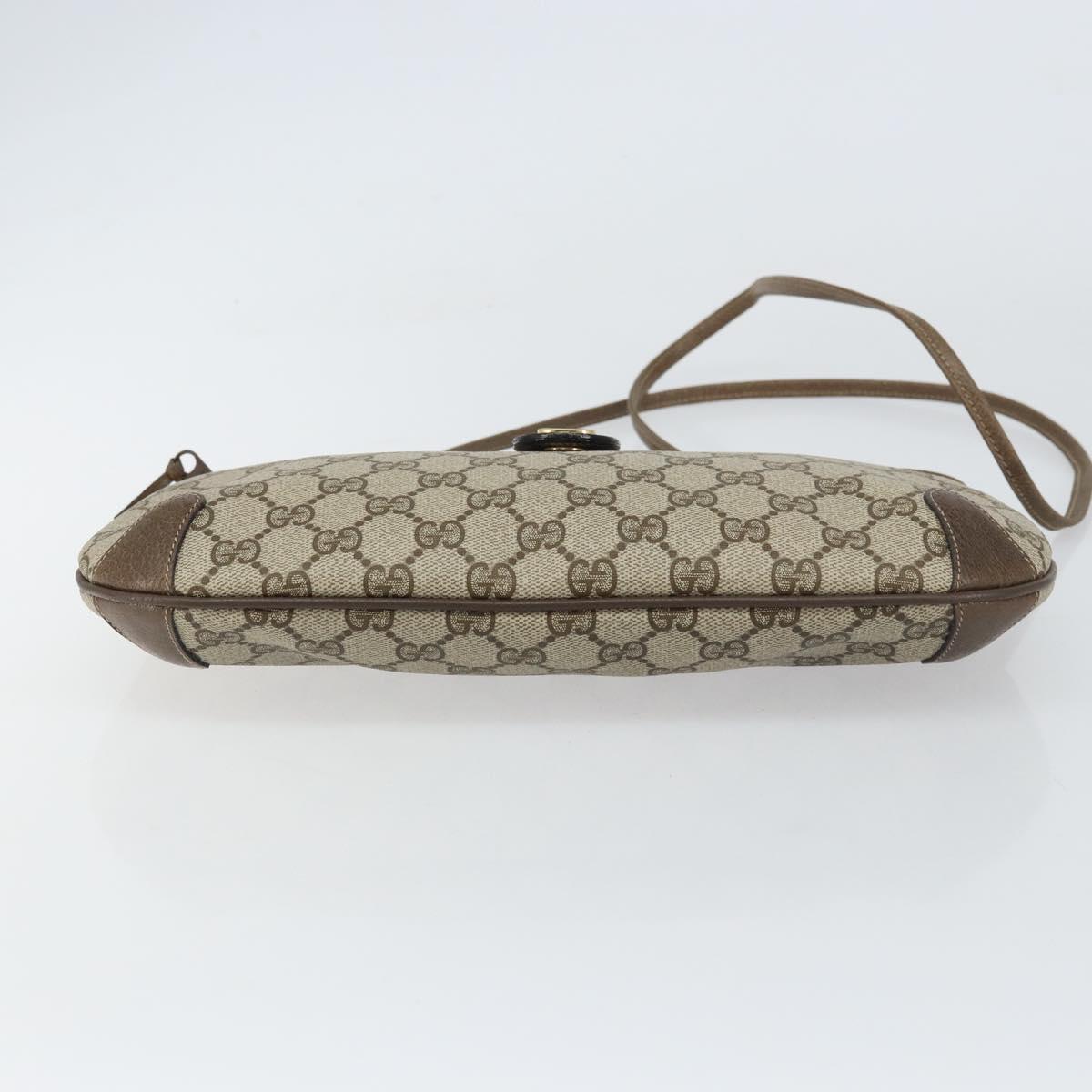 GUCCI GG Supreme Web Sherry Line Bag PVC Beige Gold 904 02 026 Auth ka1036