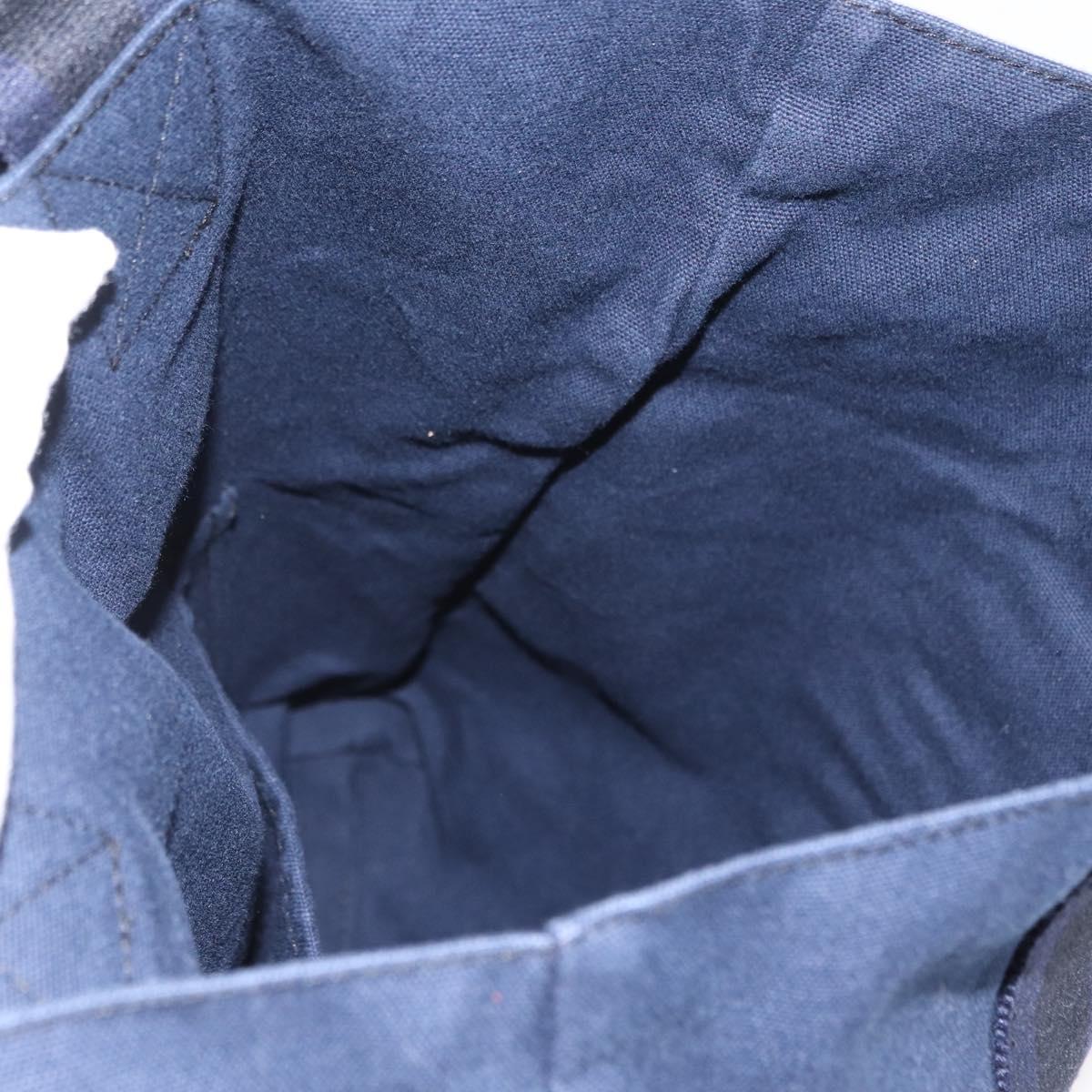 HERMES Fourre Tout Hand Bag Canvas Black Navy Auth ka1041