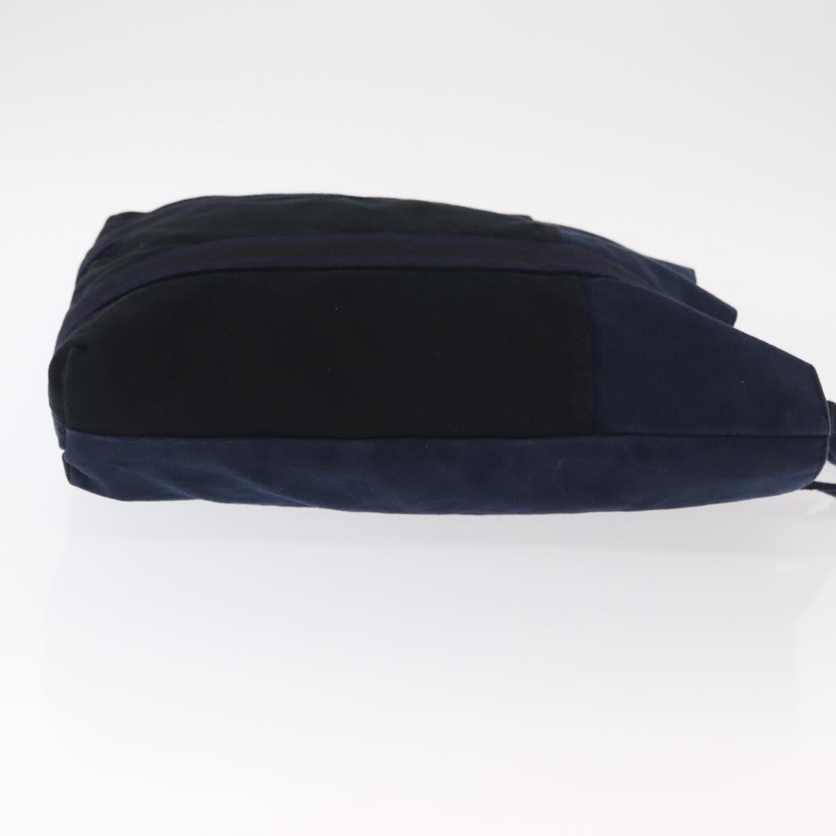 HERMES Fourre Tout Hand Bag Canvas Black Navy Auth ka1041