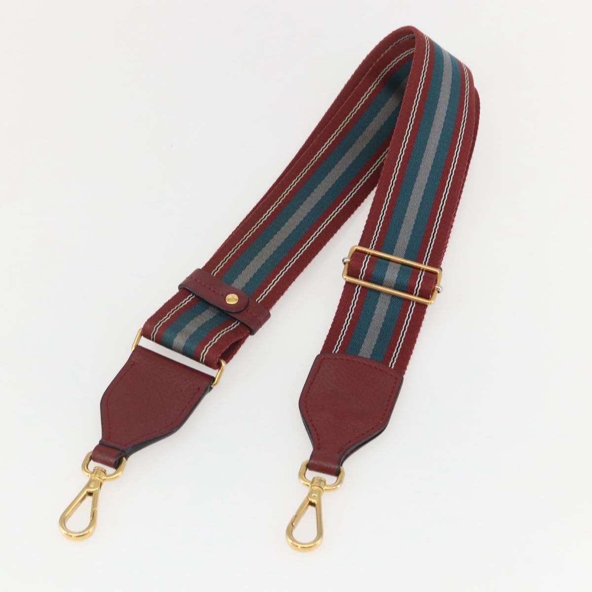 PRADA Shoulder Bag Leather 2way Bordeaux Gold Auth ka1044