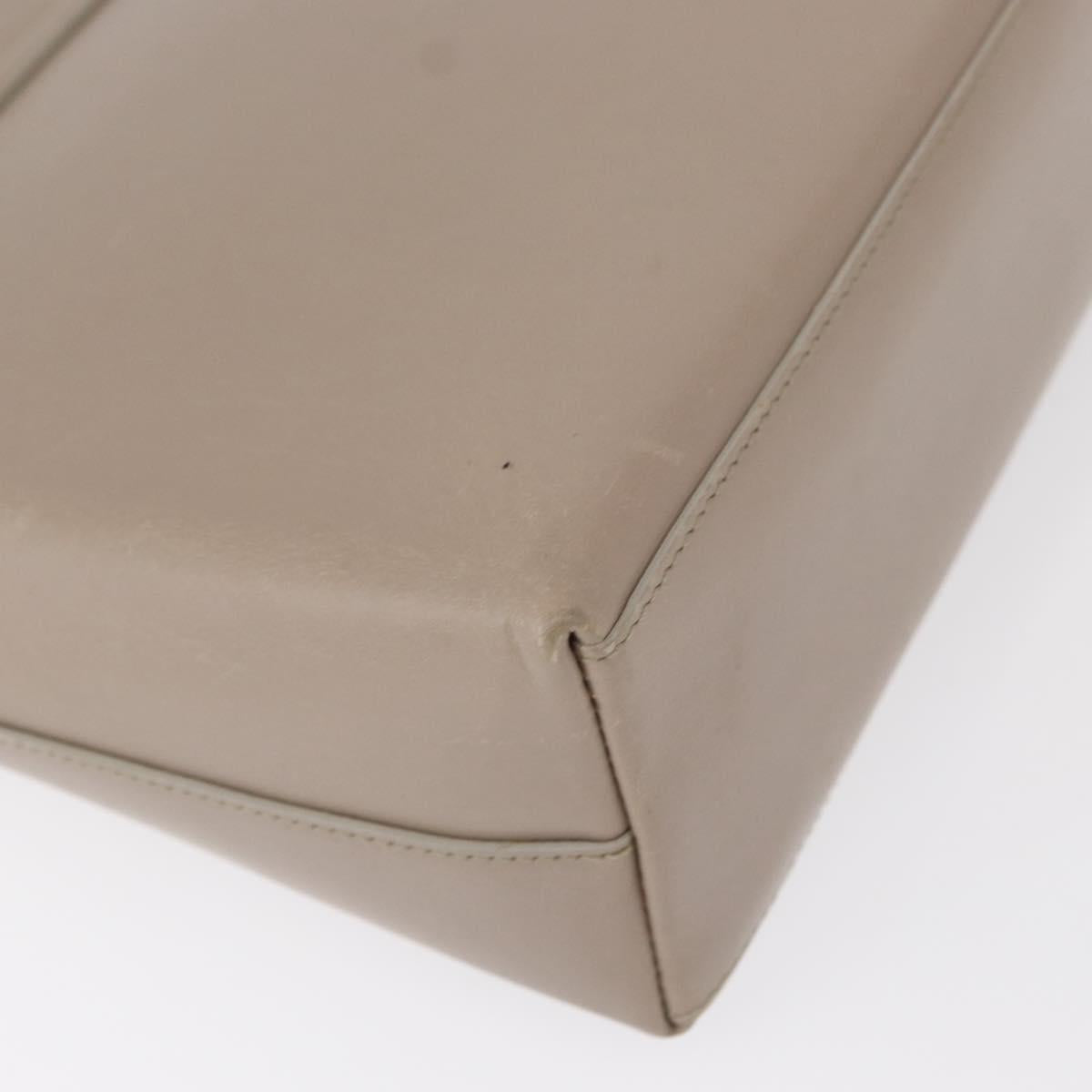 GUCCI Bamboo Hand Bag Leather Beige Gold 001 3444 1887 Auth ka105