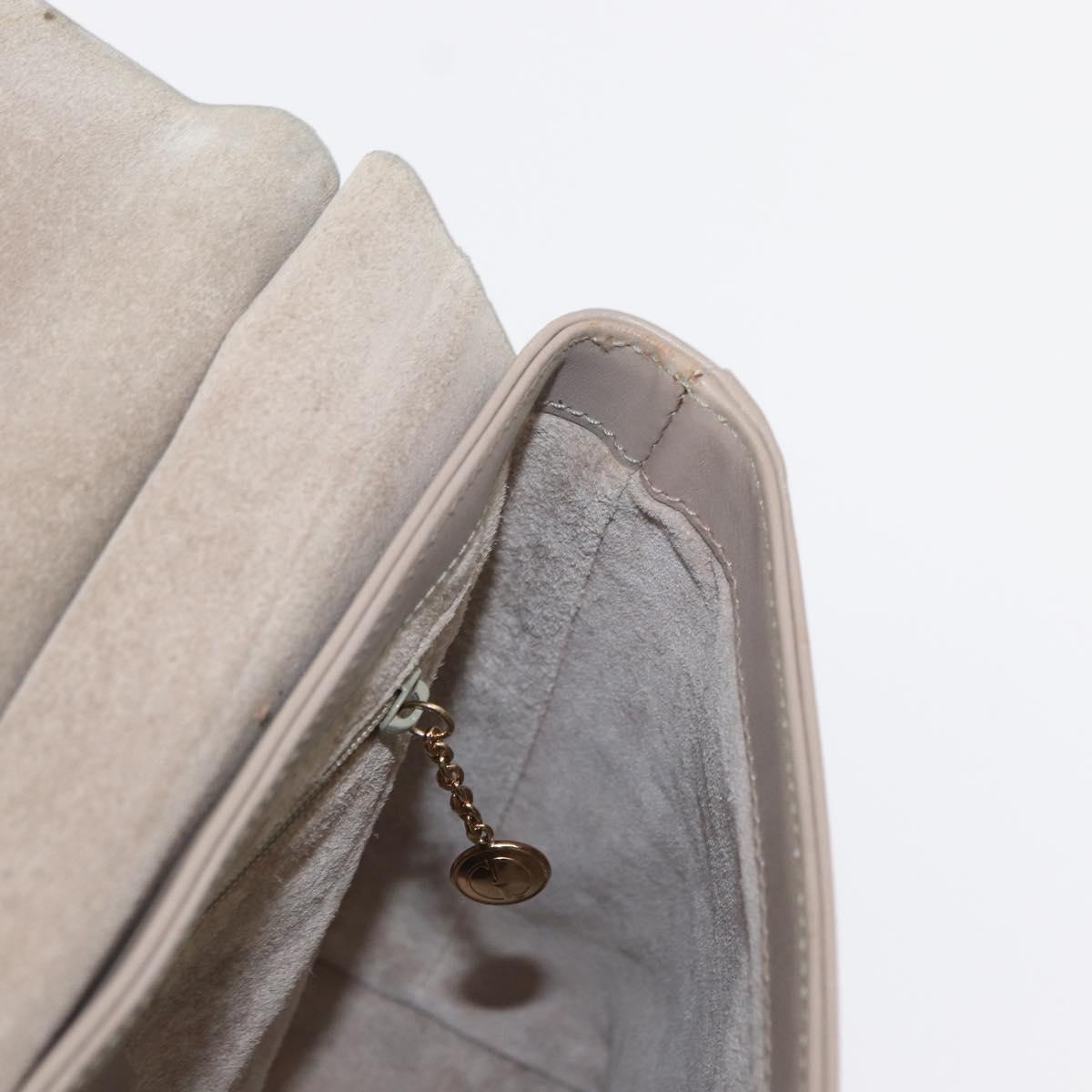 GUCCI Bamboo Hand Bag Leather Beige Gold 001 3444 1887 Auth ka105