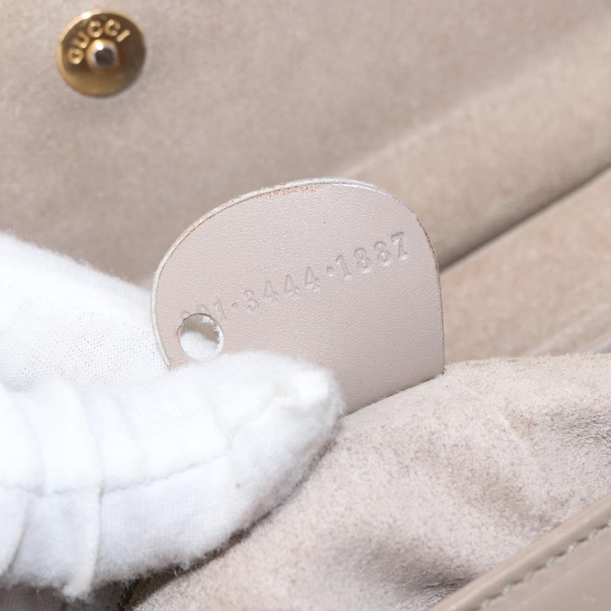 GUCCI Bamboo Hand Bag Leather Beige Gold 001 3444 1887 Auth ka105