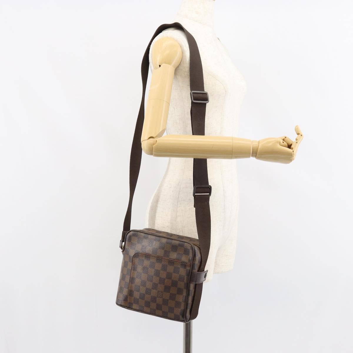 LOUIS VUITTON Damier Ebene Olaf PM Shoulder Bag N41442 LV Auth ka1050