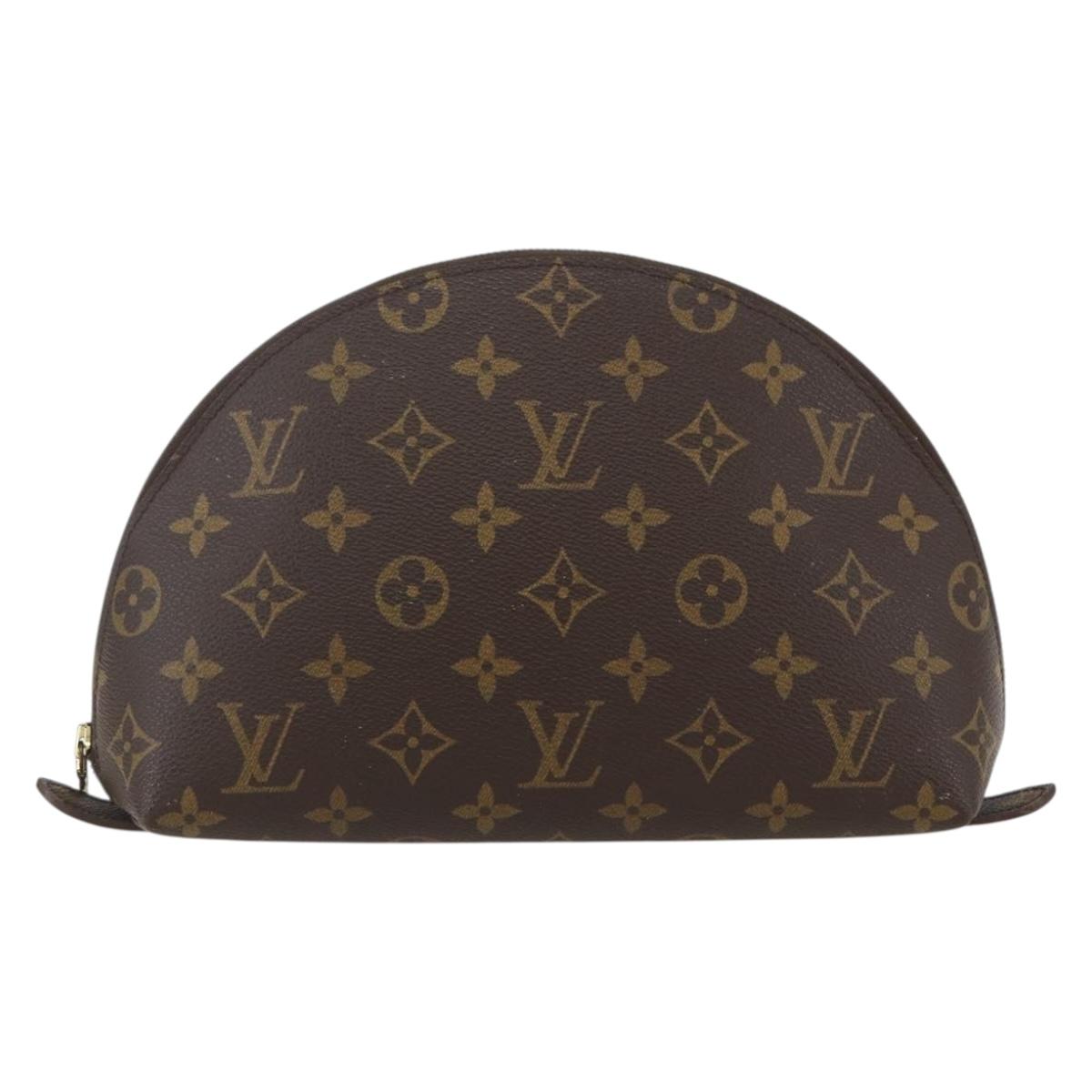 LOUIS VUITTON Monogram Trousse Demi Ronde Cosmetic Pouch M47520 LV Auth ka1052