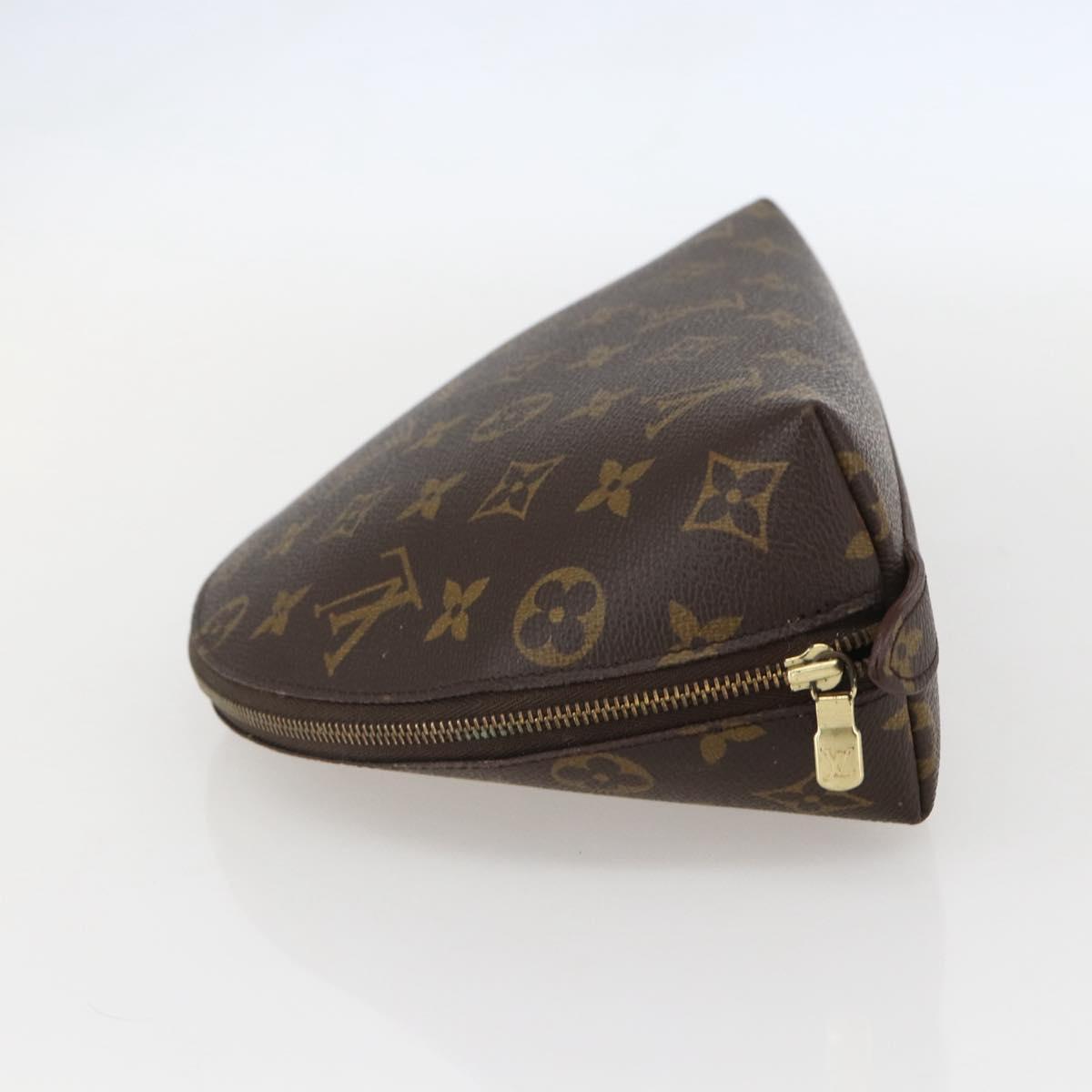 LOUIS VUITTON Monogram Trousse Demi Ronde Cosmetic Pouch M47520 LV Auth ka1052