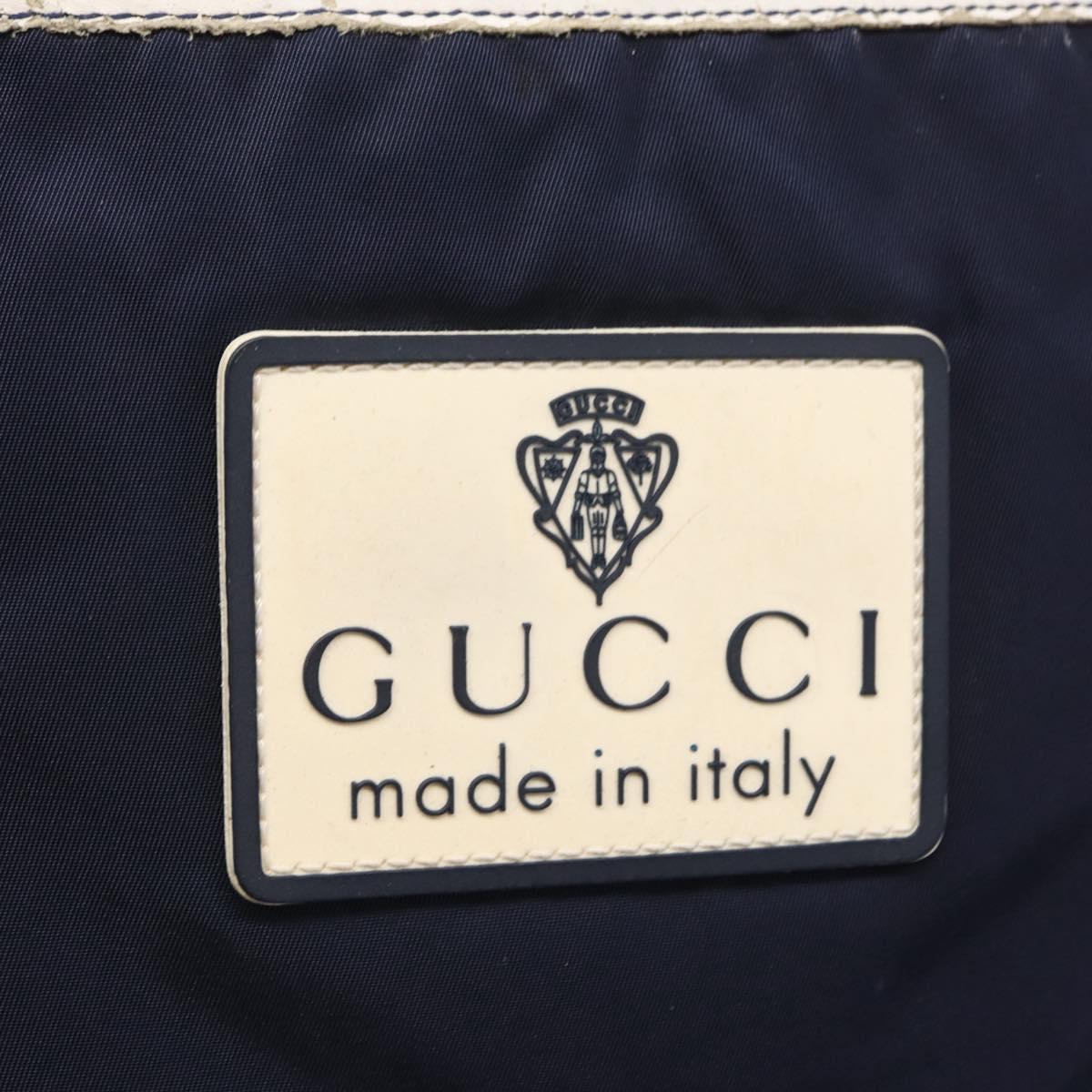 GUCCI Shoulder Bag Nylon Navy Silver 189662 Auth ka1054