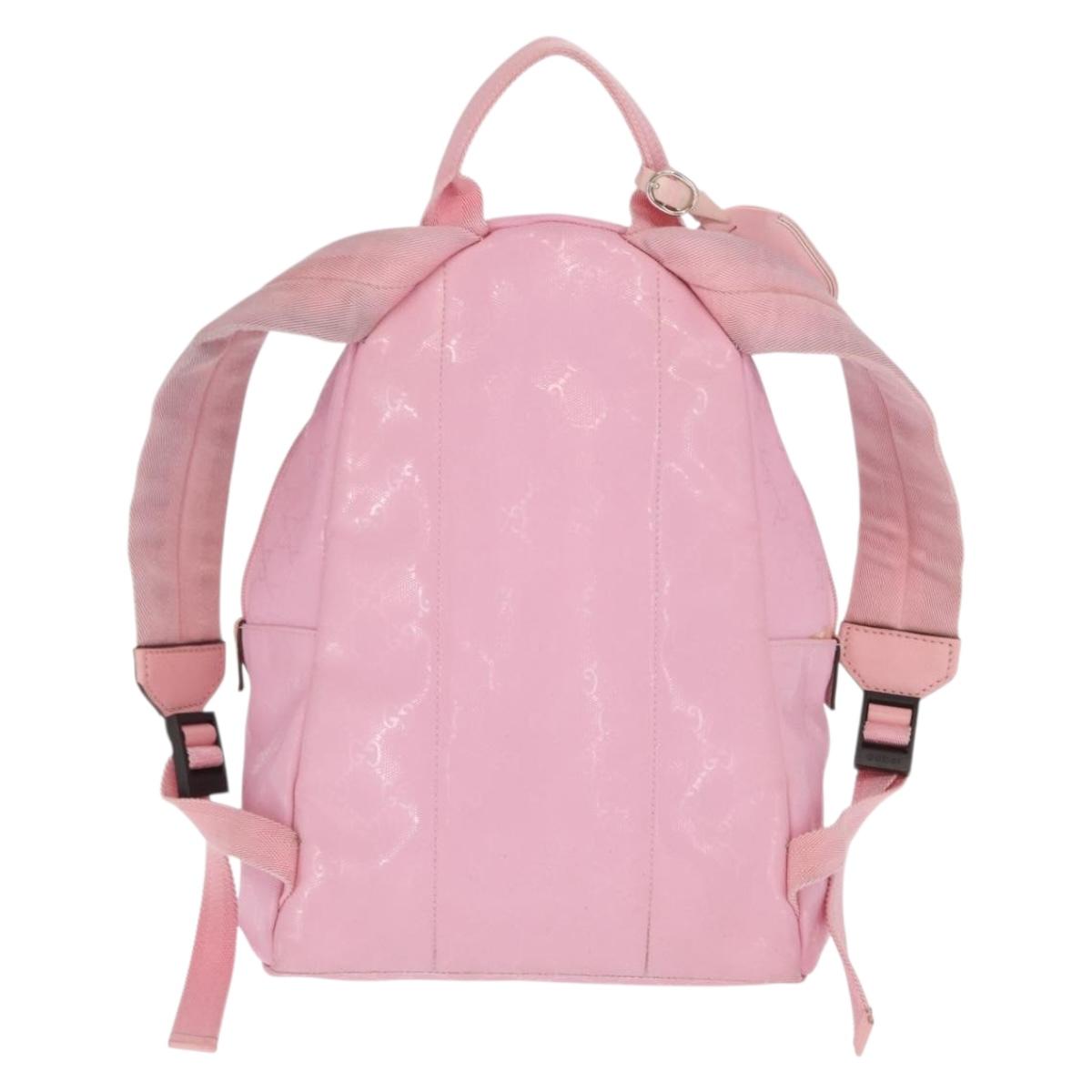 GUCCI GG Implementation Backpack PVC Silver Pink 271327 Auth ka1055