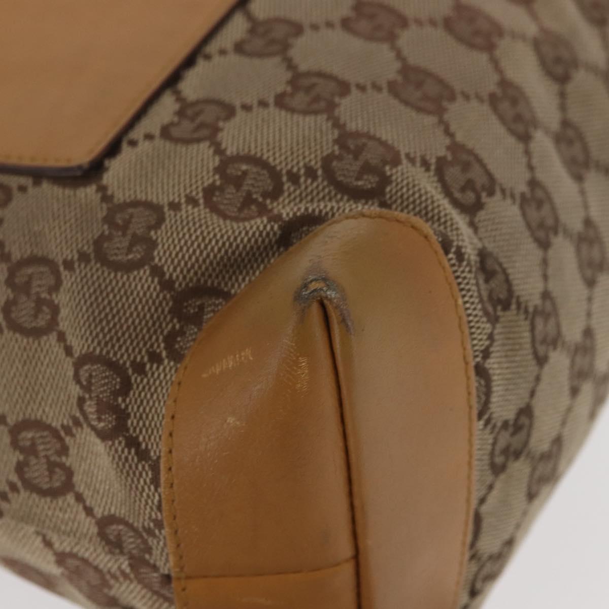 GUCCI GG Canvas Tote Bag Beige Silver 019 0402 1705 Auth ka1063