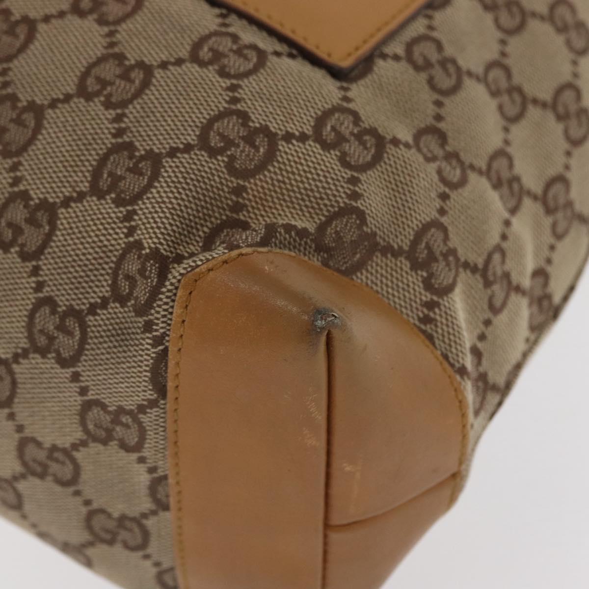 GUCCI GG Canvas Tote Bag Beige Silver 019 0402 1705 Auth ka1063