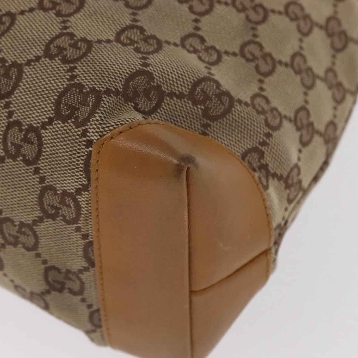 GUCCI GG Canvas Tote Bag Beige Silver 019 0402 1705 Auth ka1063