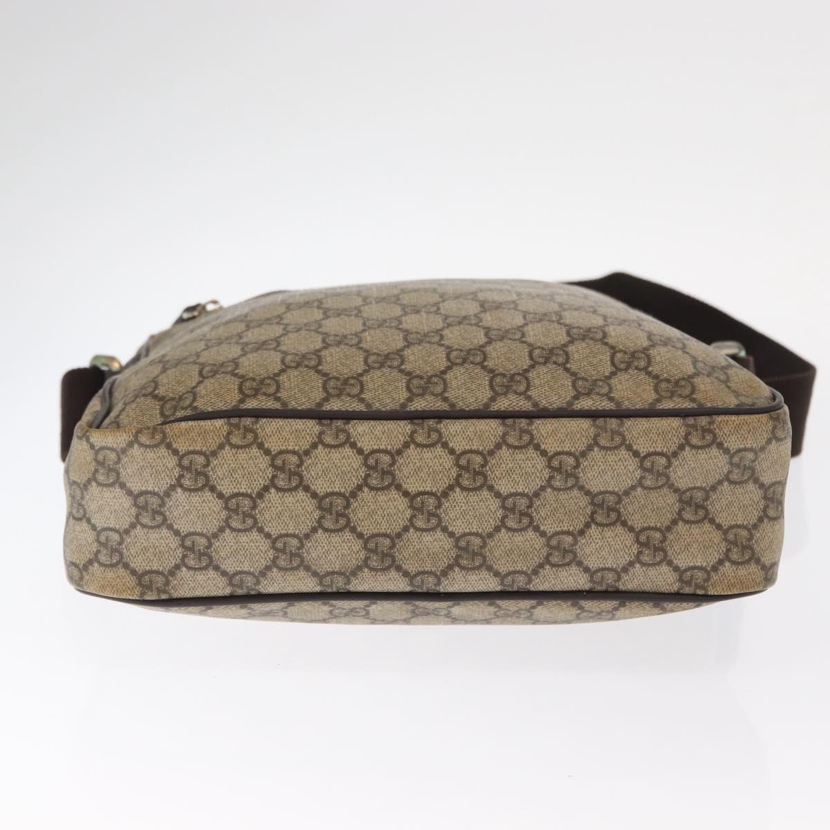 GUCCI GG Supreme Shoulder Bag PVC Beige Gold 201448 Auth ka1064