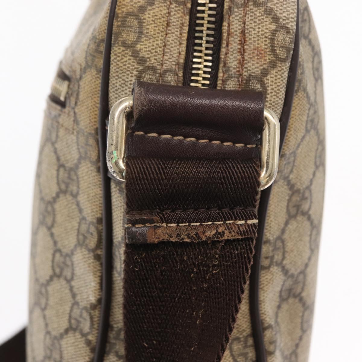 GUCCI GG Supreme Shoulder Bag PVC Beige Gold 201448 Auth ka1064