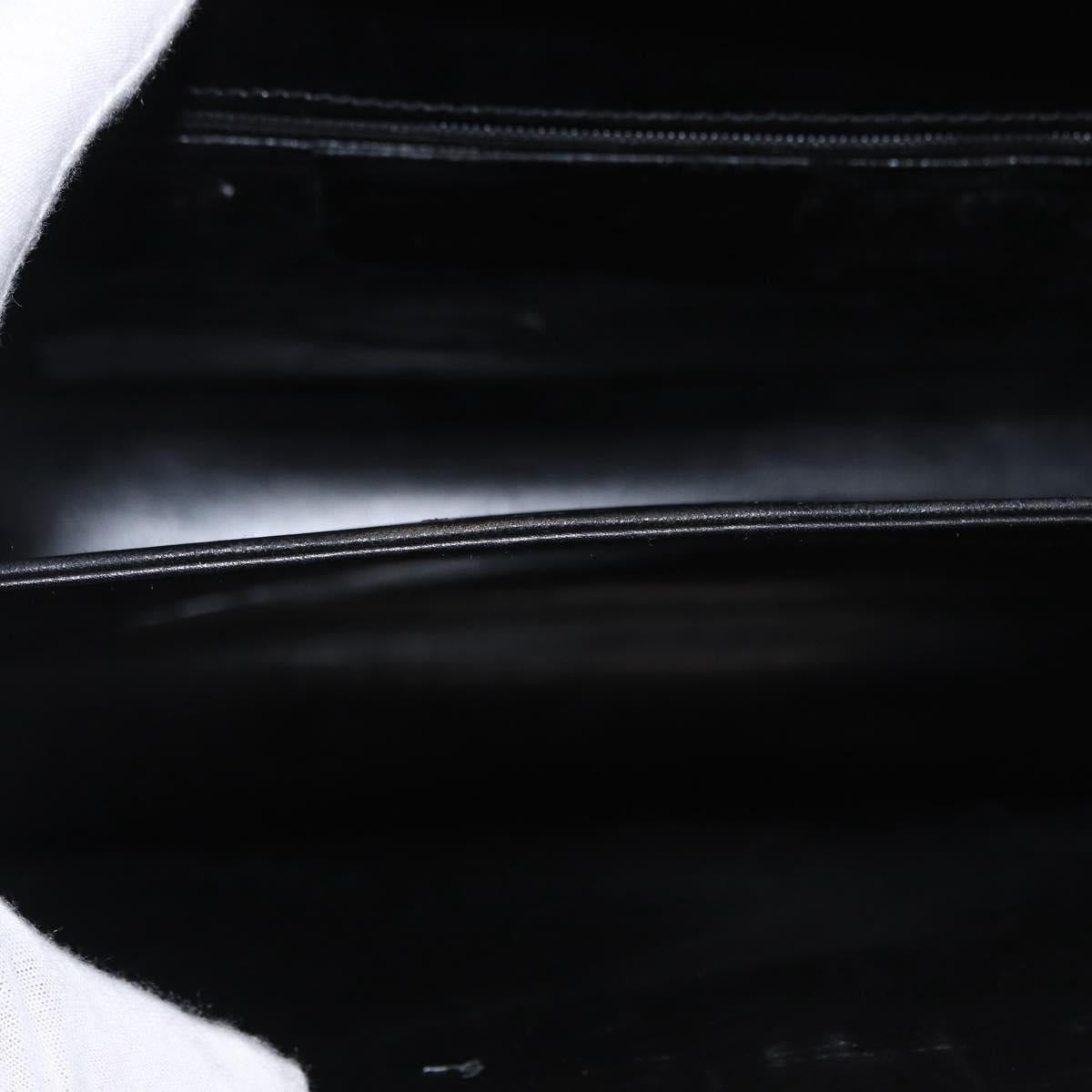 Salvatore Ferragamo Gancini Hand Bag Leather 2way Black Gold Auth ka1065