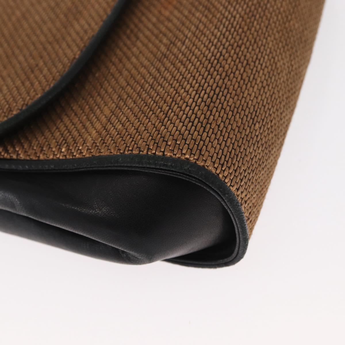 GUCCI Shoulder Bag Canvas Gold Brown Auth ka1072