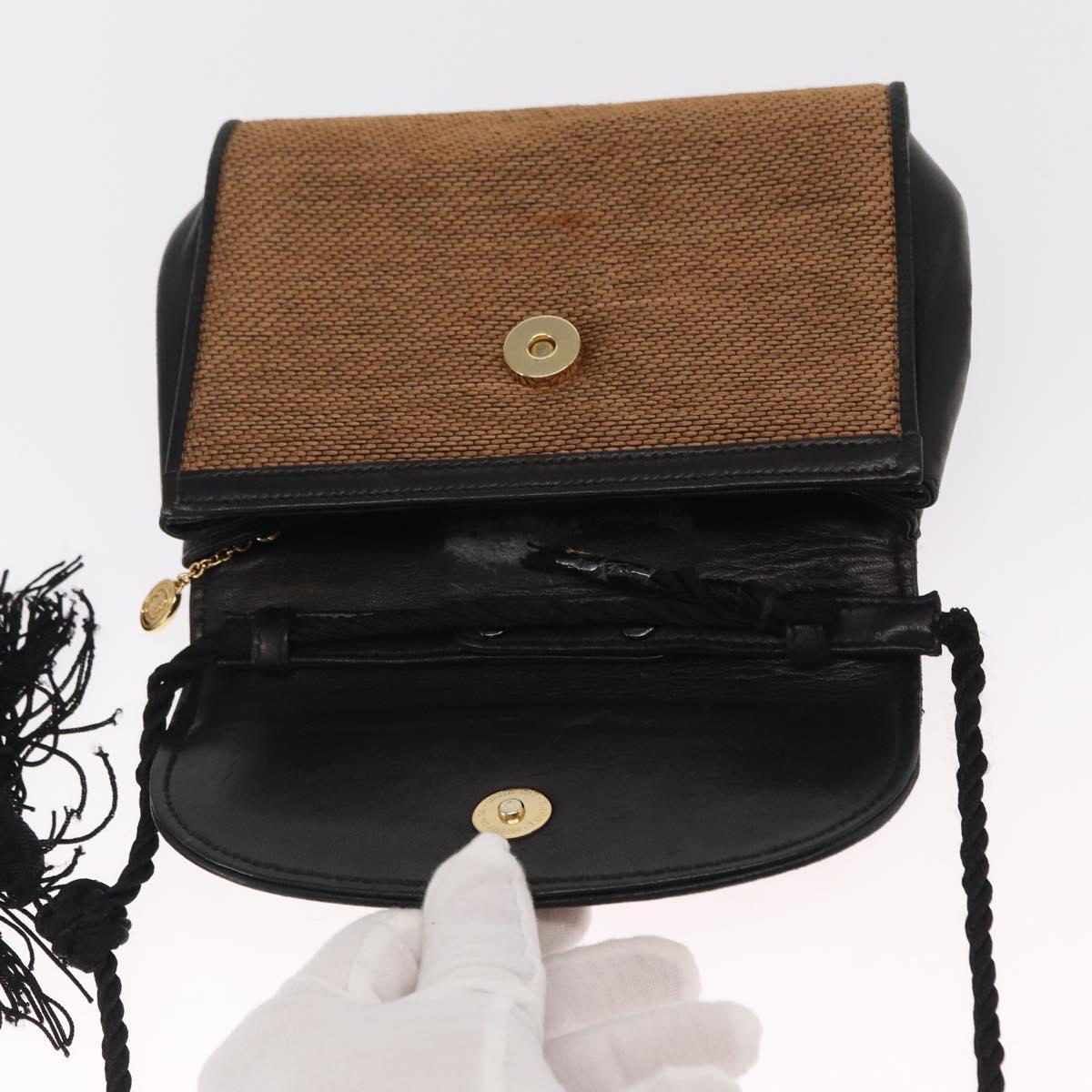 GUCCI Shoulder Bag Canvas Gold Brown Auth ka1072