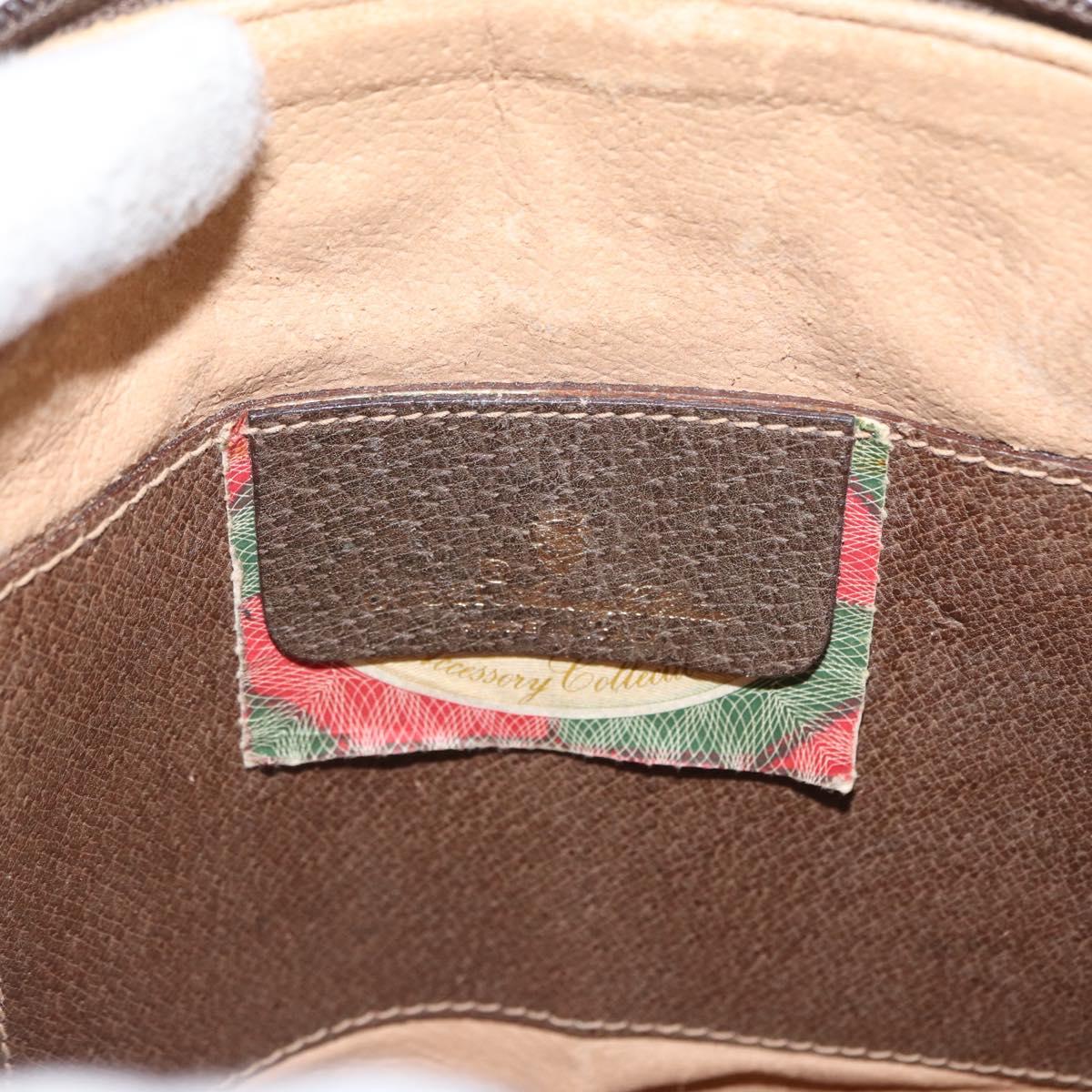 GUCCI GG Supreme Web Sherry Line Bag PVC Beige Gold 68 02 047 Auth ka1073