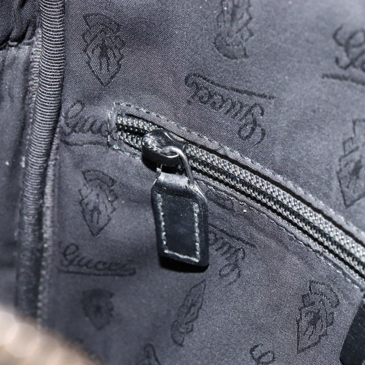 GUCCI GG Implementation Bag Coated Canvas Black Silver 201448 Auth ka108