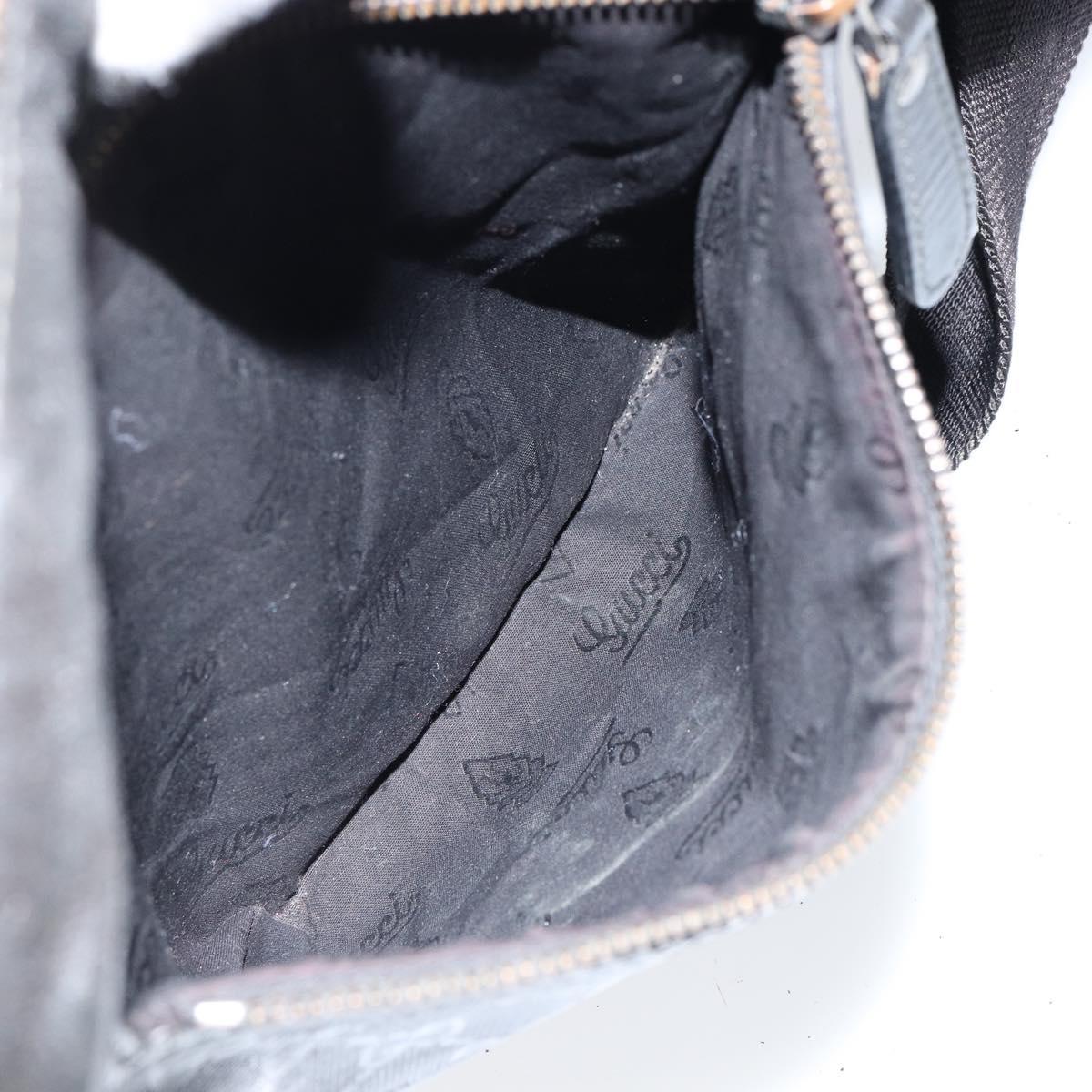 GUCCI GG Implementation Bag Coated Canvas Black Silver 201448 Auth ka108