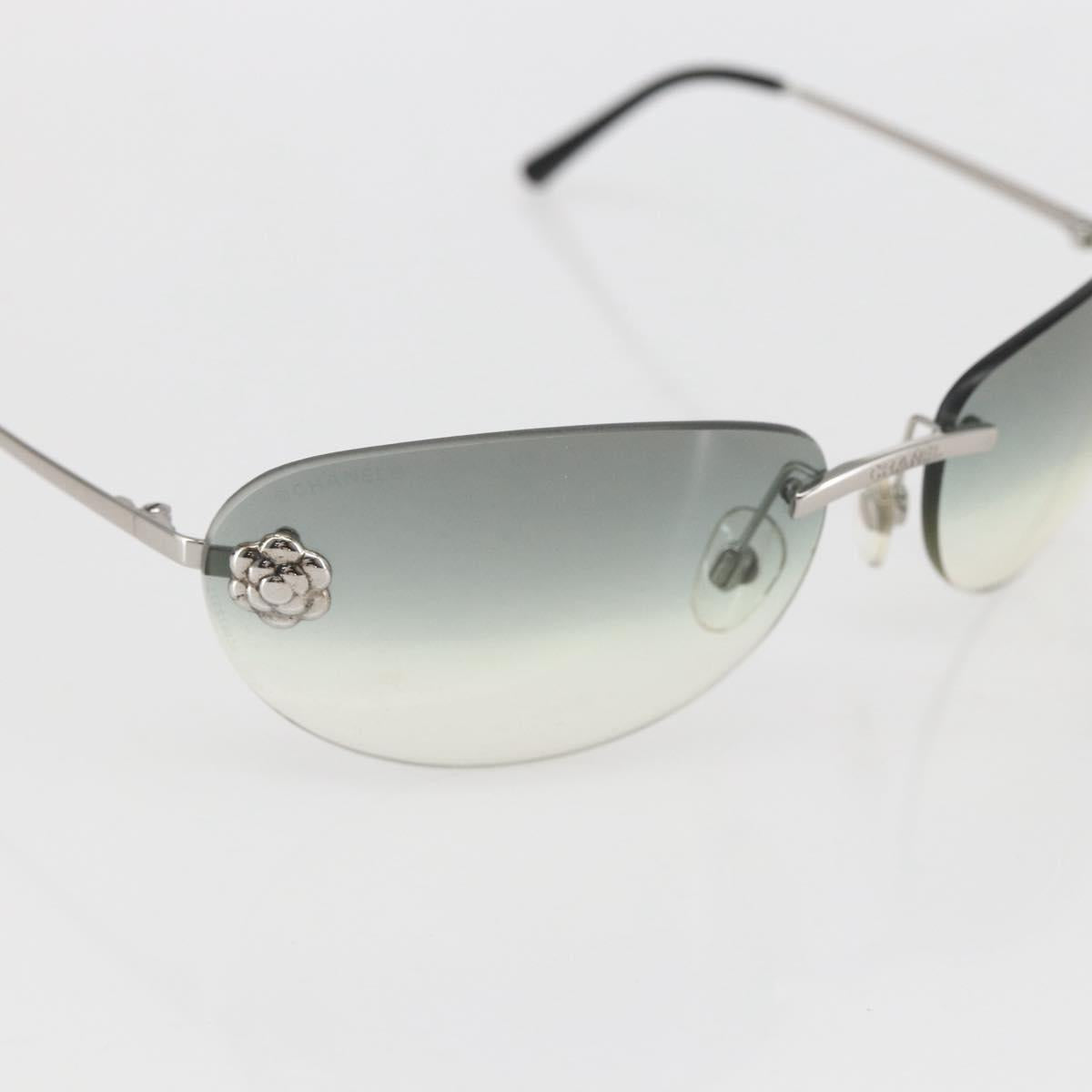 CHANEL Sunglasses metal Black CC Auth ka1080