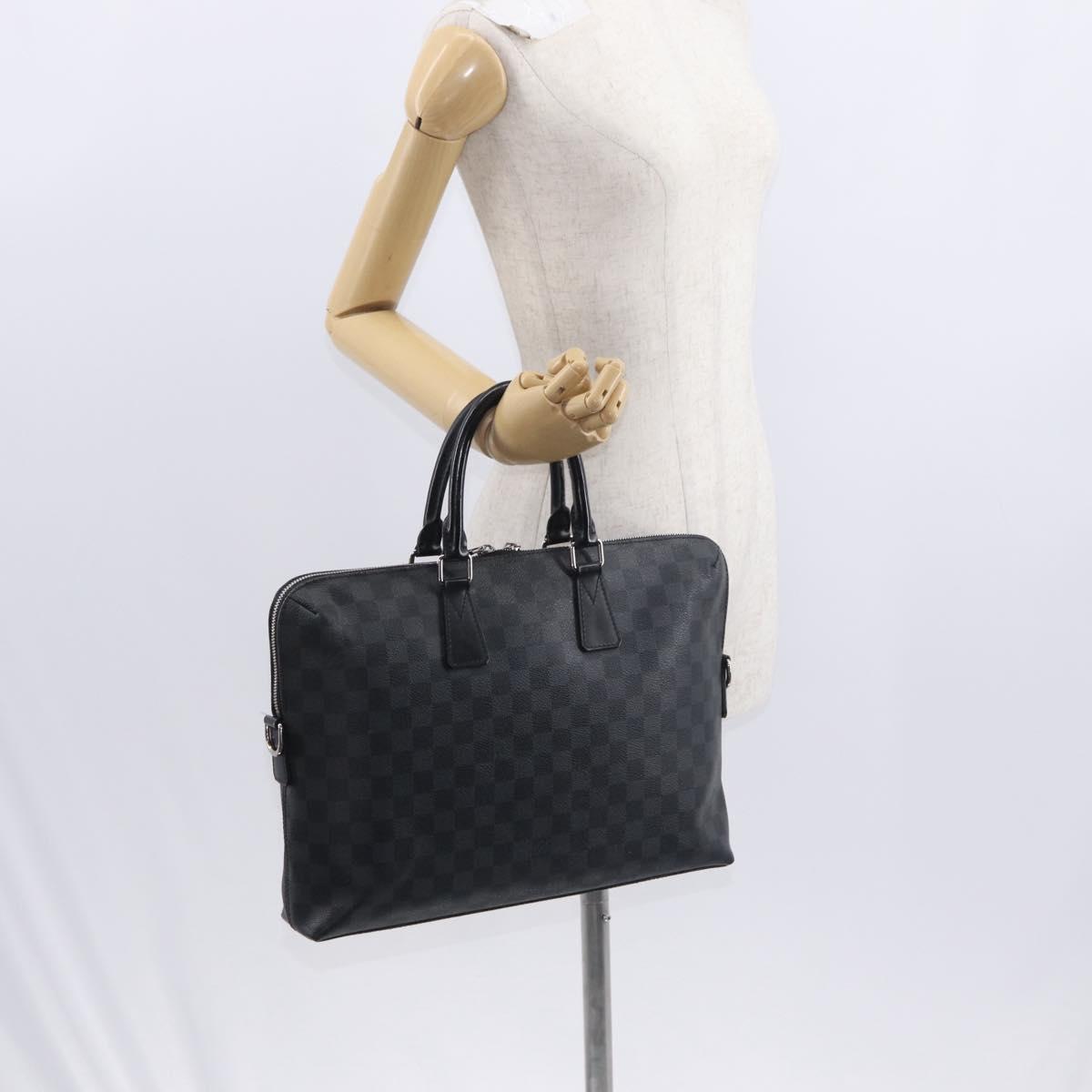 LOUIS VUITTON Damier Graphite Porte Documents Jules Bag 2way N48224 Auth ka1086
