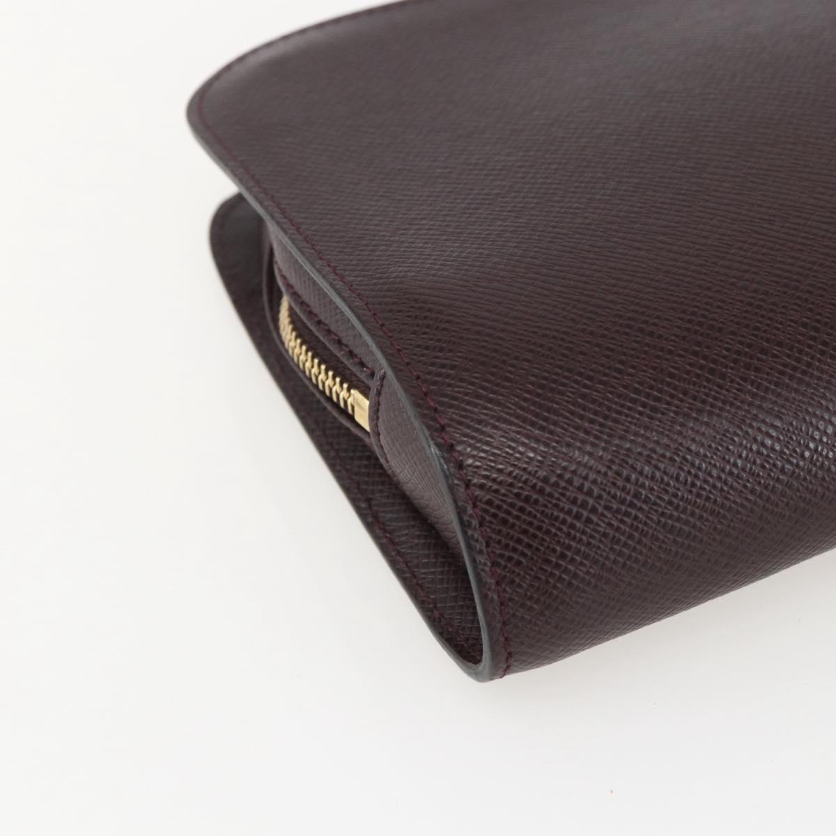 LOUIS VUITTON Taiga Baikal Clutch Bag Acajou M30186 LV Auth ka1091