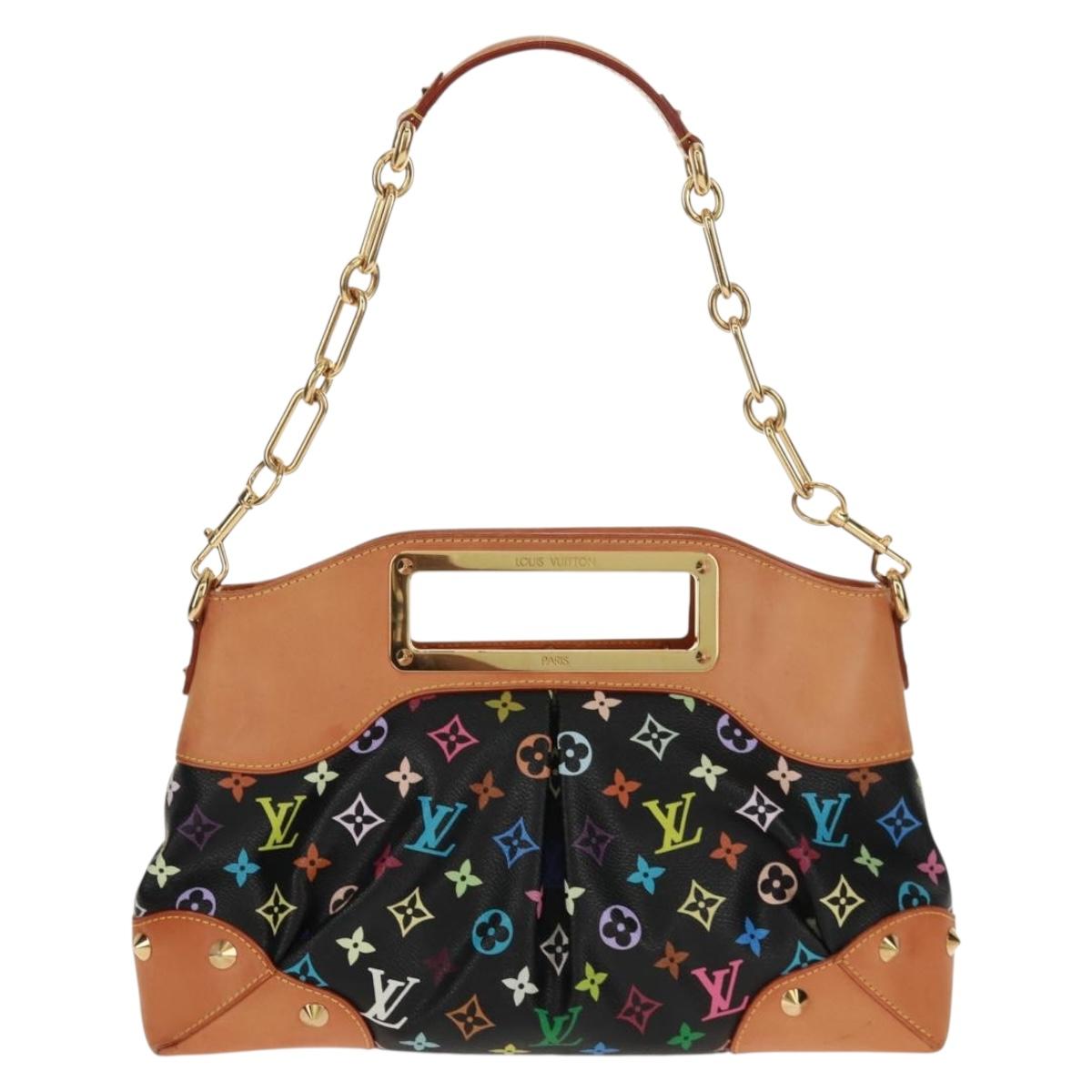 LOUIS VUITTON Monogram Multicolor Judy MM Bag 2Way Black M40256 Auth ka1093V