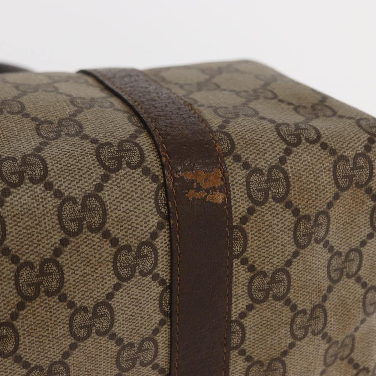 GUCCI GG Supreme Web Sherry Line Hand Bag PVC Beige Gold 40 02 006 Auth ka1094