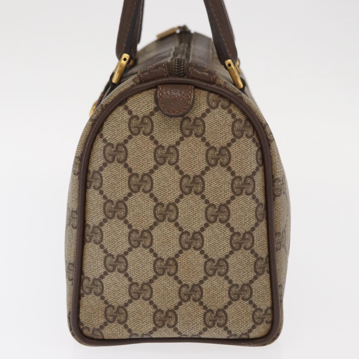 GUCCI GG Supreme Web Sherry Line Hand Bag PVC Beige Gold 40 02 006 Auth ka1094