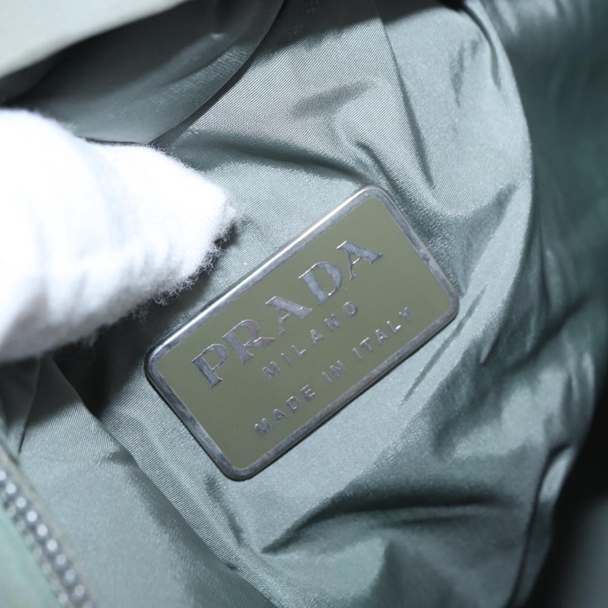 PRADA Sports Shoulder Bag Nylon Green Silver Auth ka1103