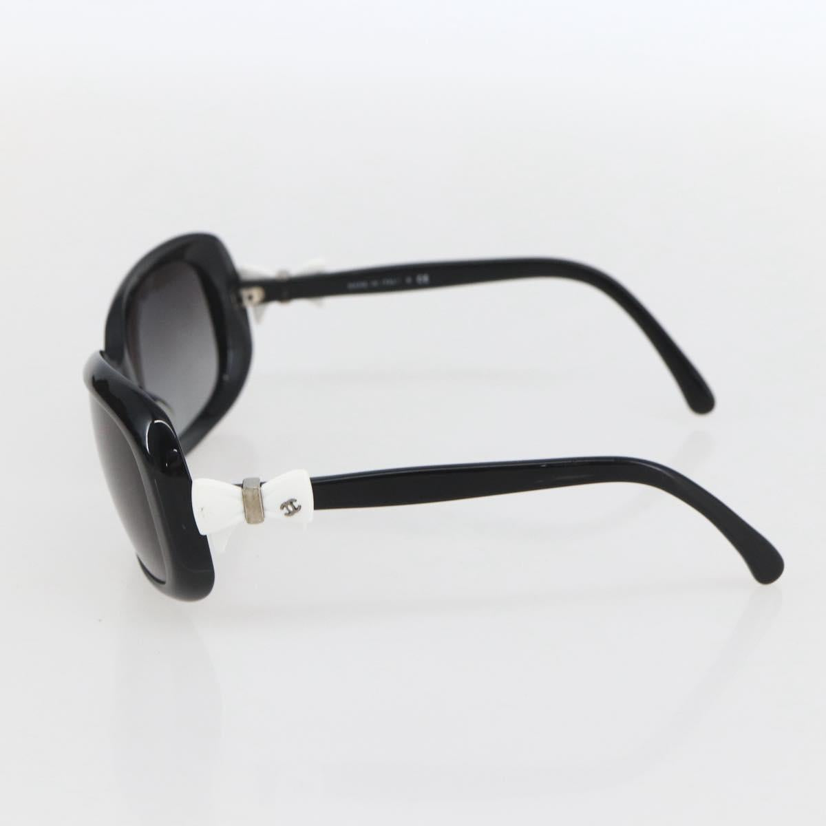 CHANEL Sunglasses plastic Black CC Auth ka1104