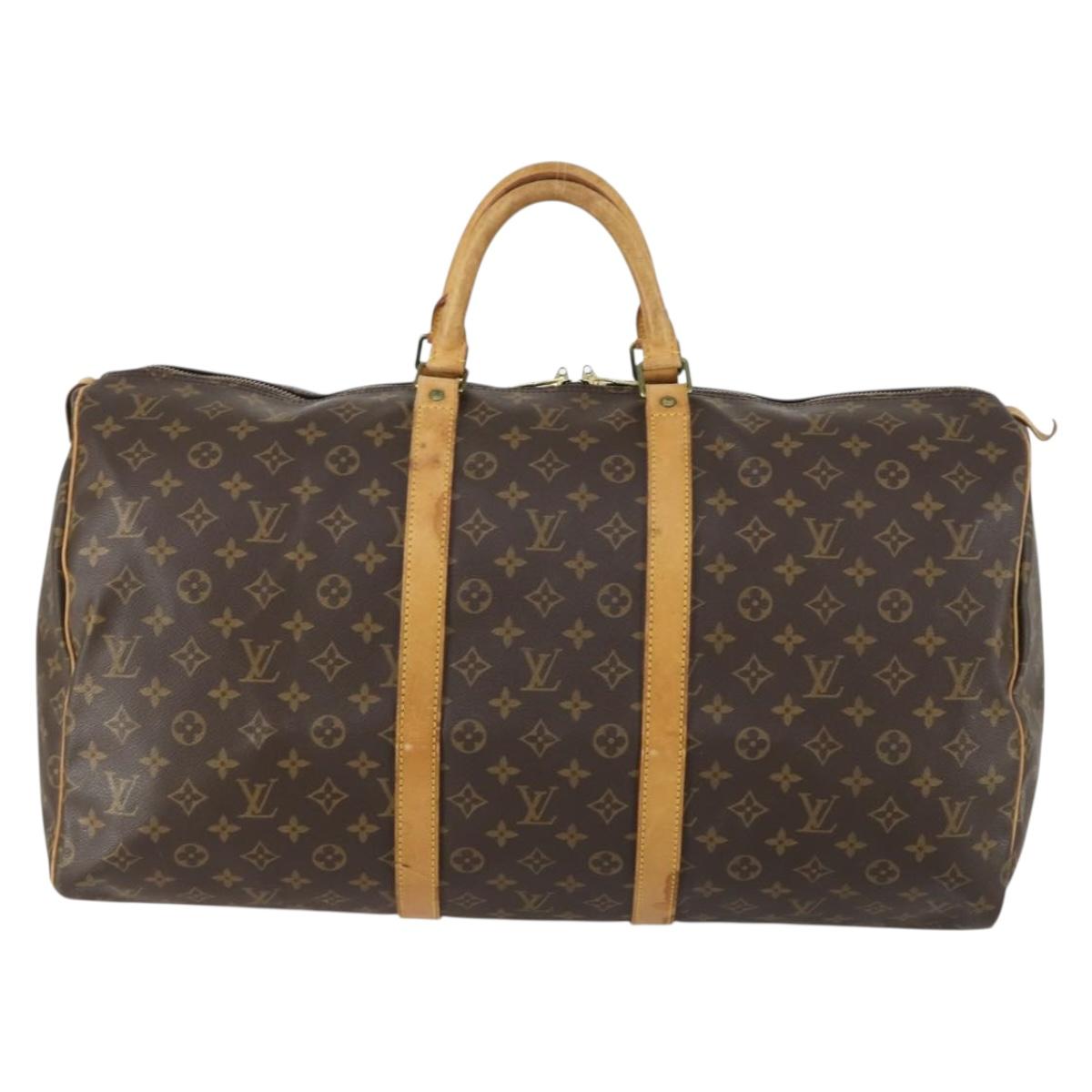 LOUIS VUITTON Monogram Keepall 55 Boston Bag M41424 LV Auth ka1119