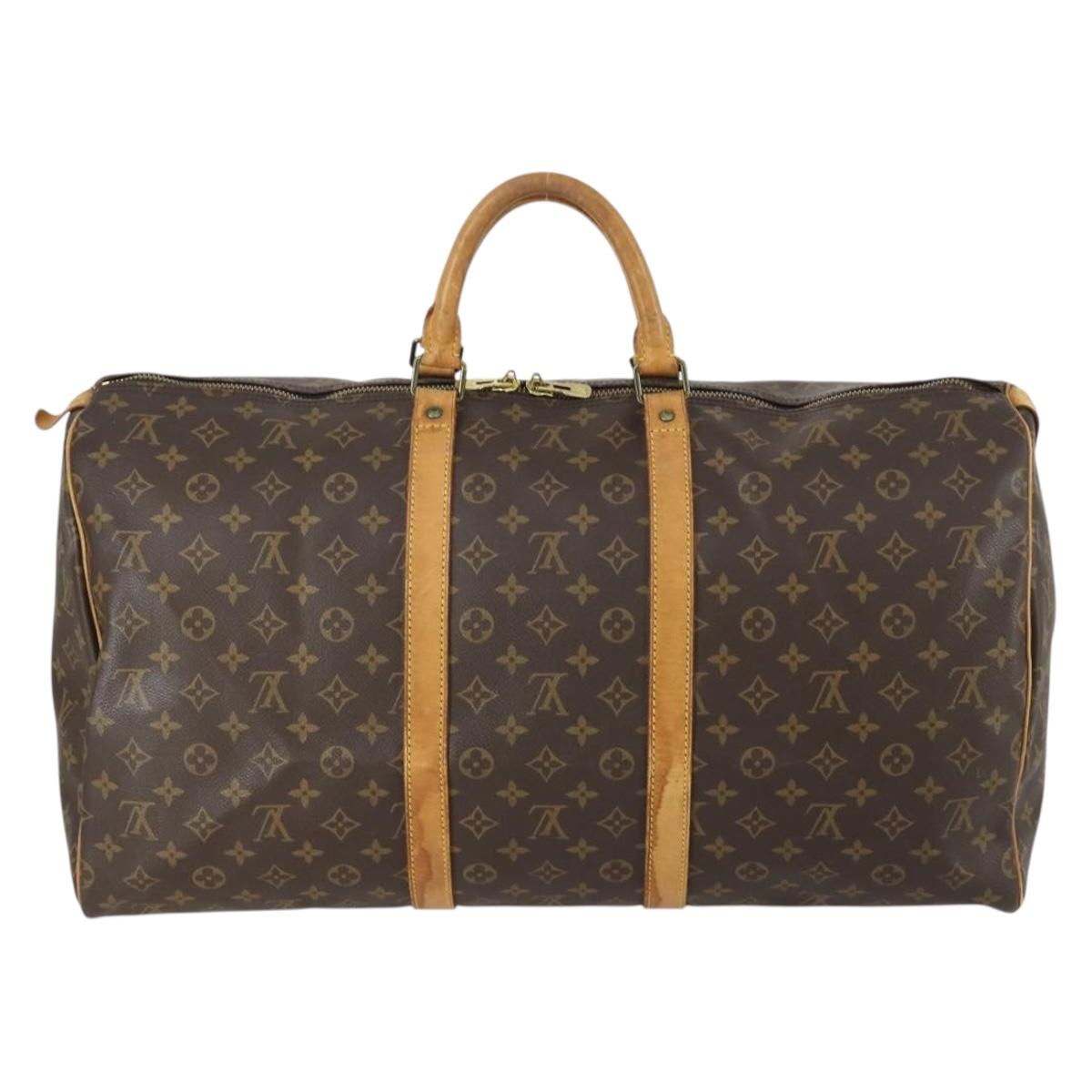 LOUIS VUITTON Monogram Keepall 55 Boston Bag M41424 LV Auth ka1119