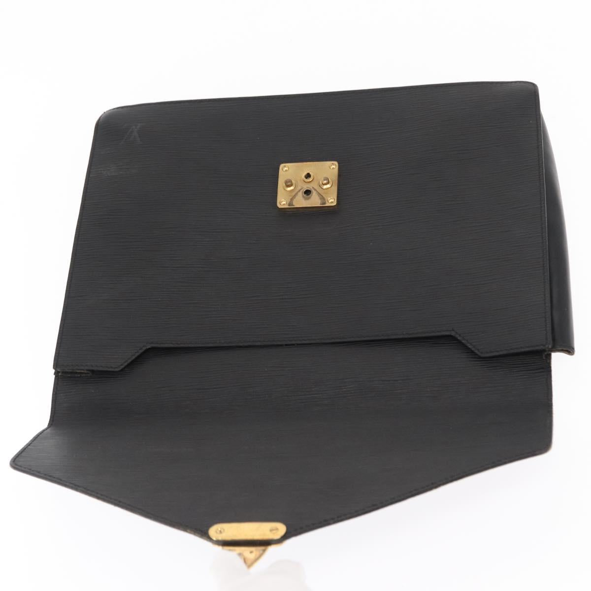 LOUIS VUITTON Epi Porte Documents Senateur Briefcase Black M54452 LV Auth ka1125