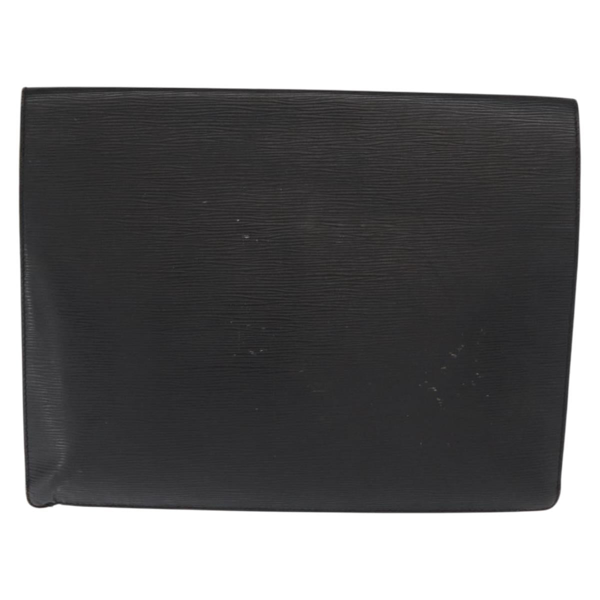 LOUIS VUITTON Epi Porte Documents Senateur Briefcase Black M54452 LV Auth ka1125