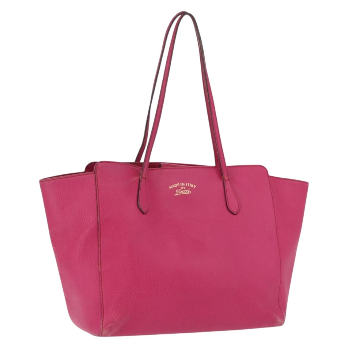 GUCCI Tote Bag Leather Pink Gold 354397 Auth ka1133