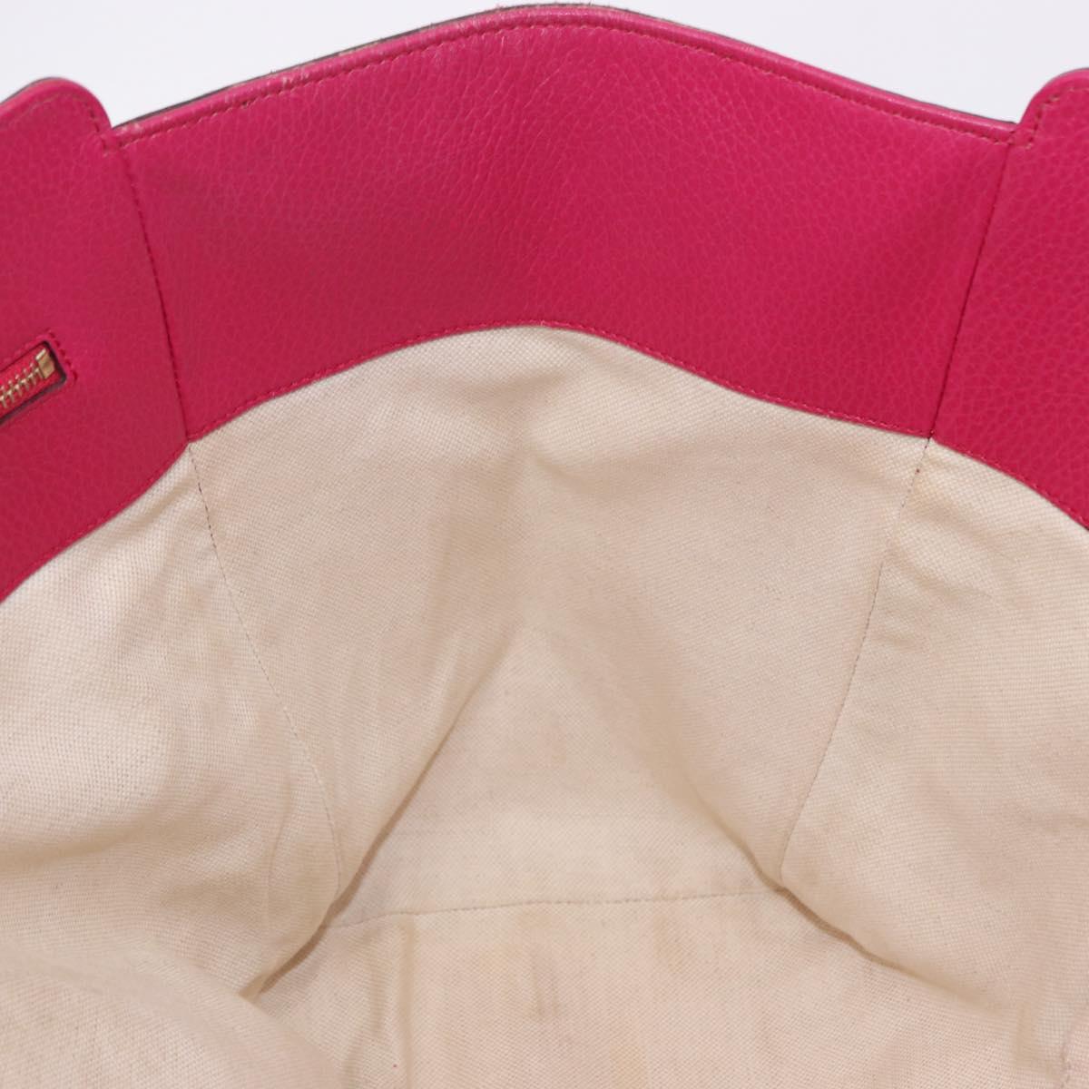 GUCCI Tote Bag Leather Pink Gold 354397 Auth ka1133