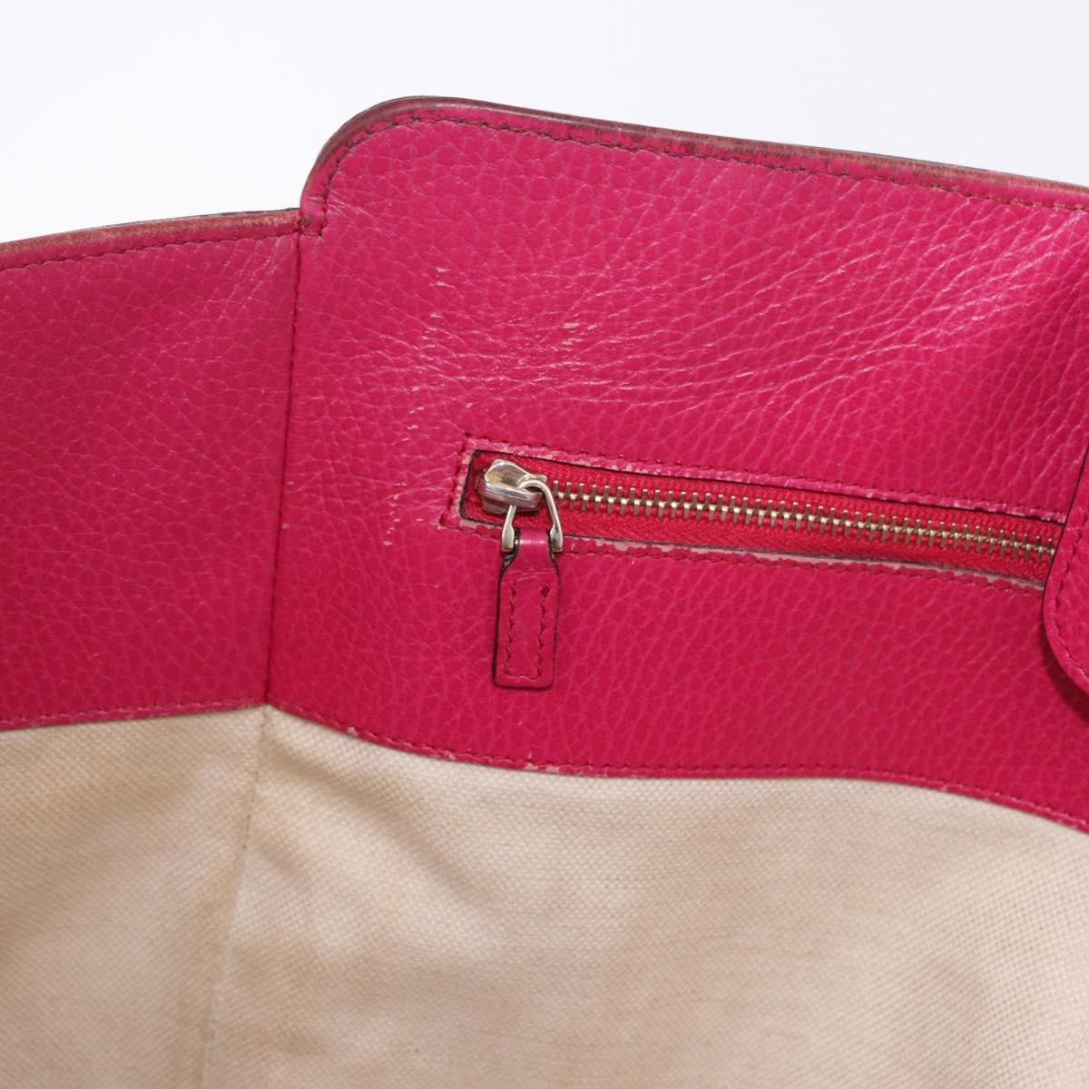 GUCCI Tote Bag Leather Pink Gold 354397 Auth ka1133