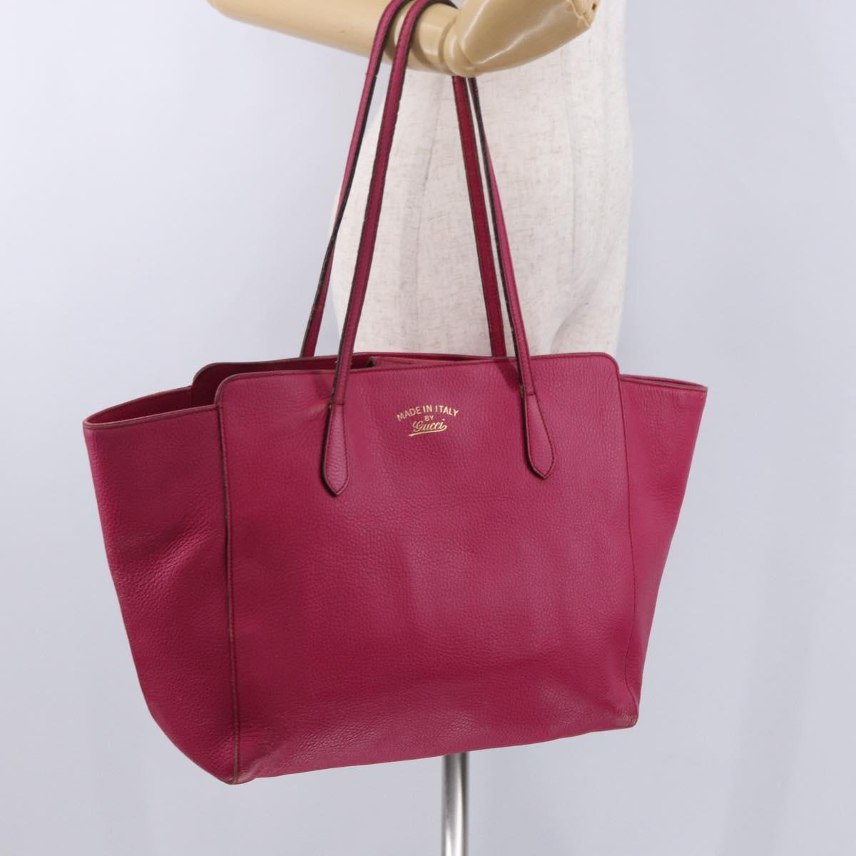 GUCCI Tote Bag Leather Pink Gold 354397 Auth ka1133