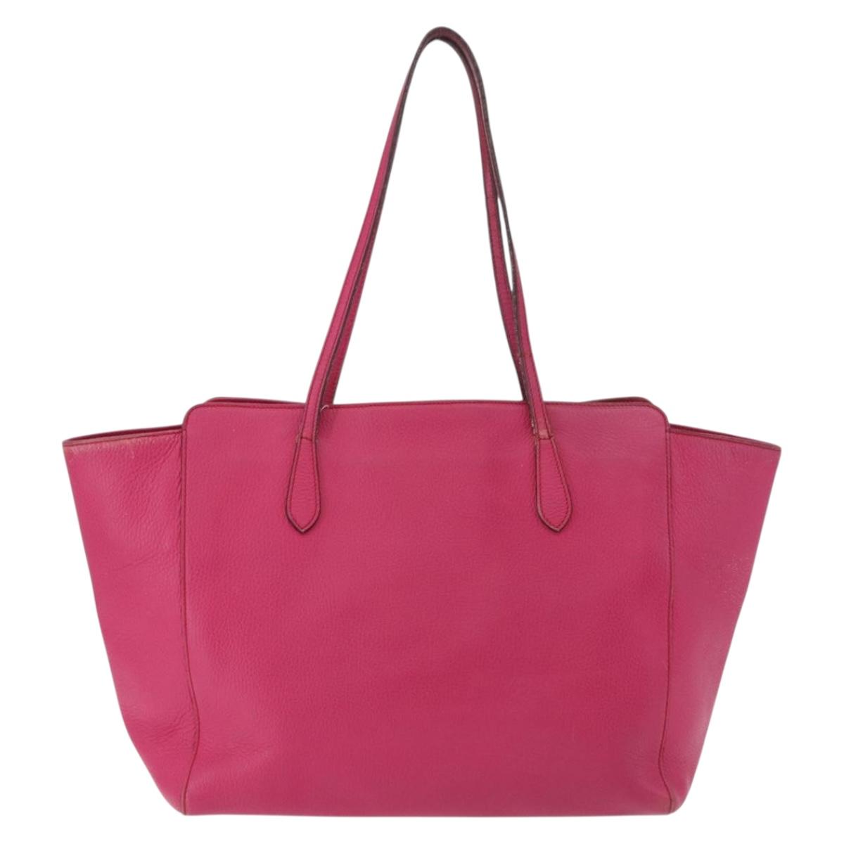 GUCCI Tote Bag Leather Pink Gold 354397 Auth ka1133
